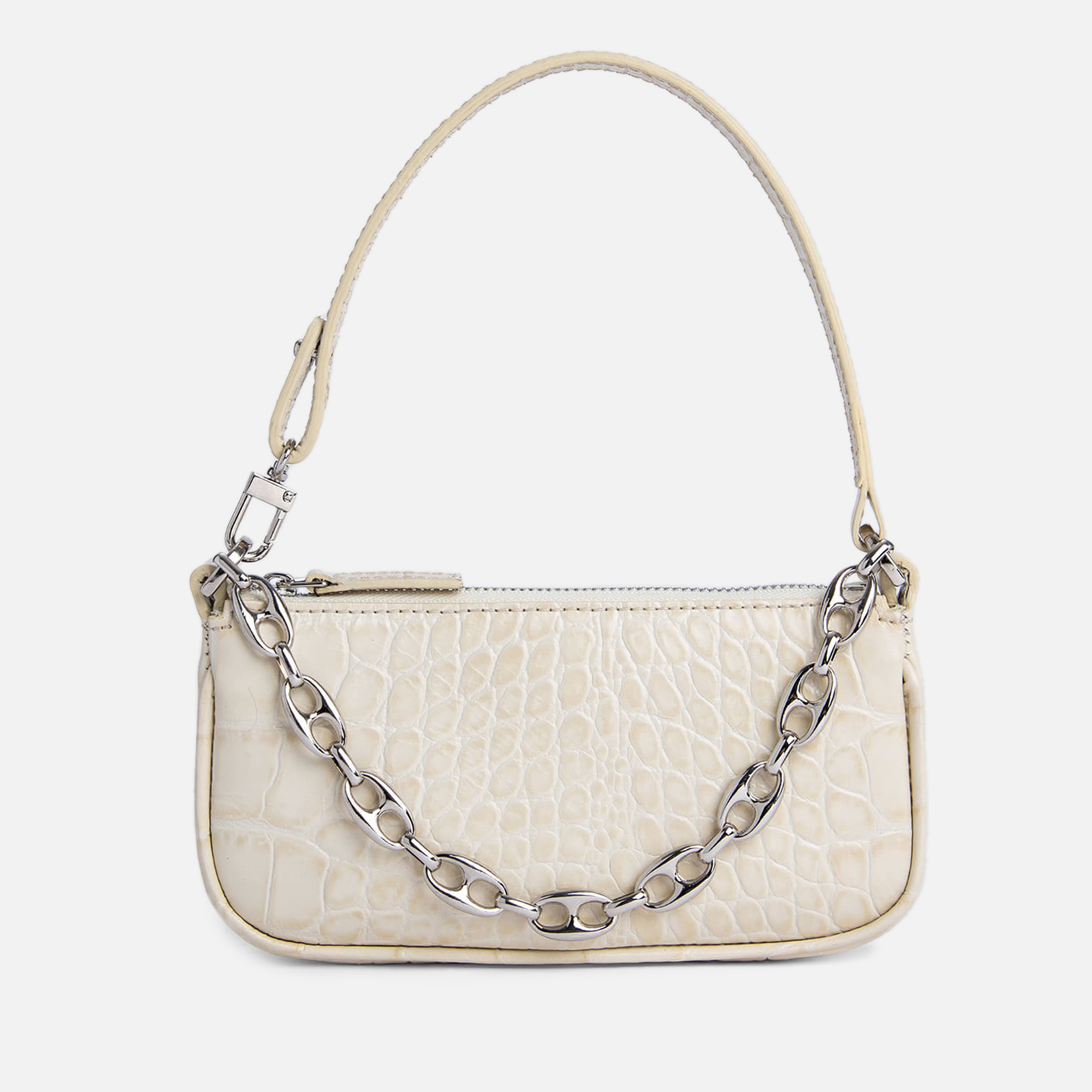 BY FAR Women s Mini Rachel Croco Bag Cream Coggles