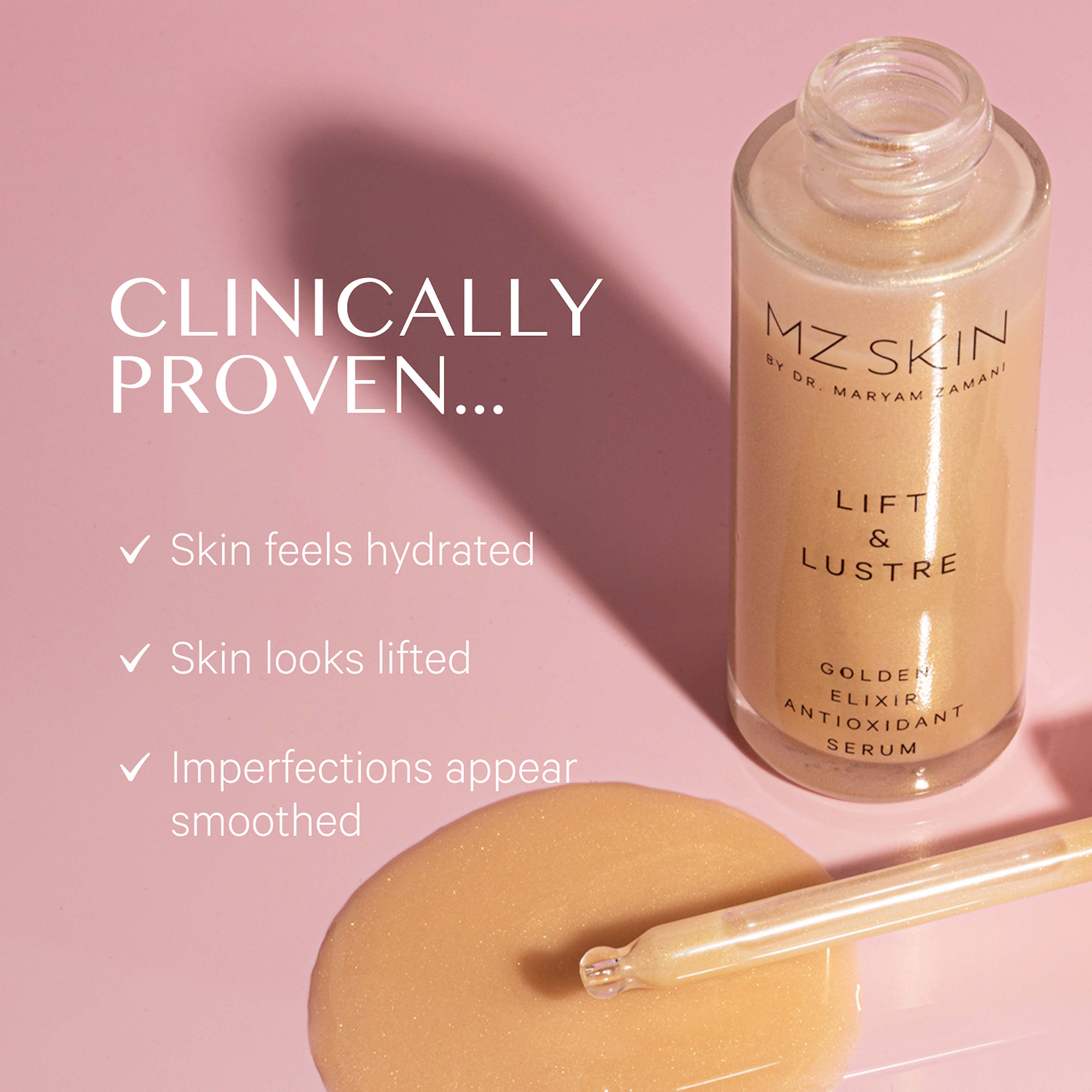 MZ SKIN Lift & Lustre Golden Elixir Antioxidant Serum | Dermstore