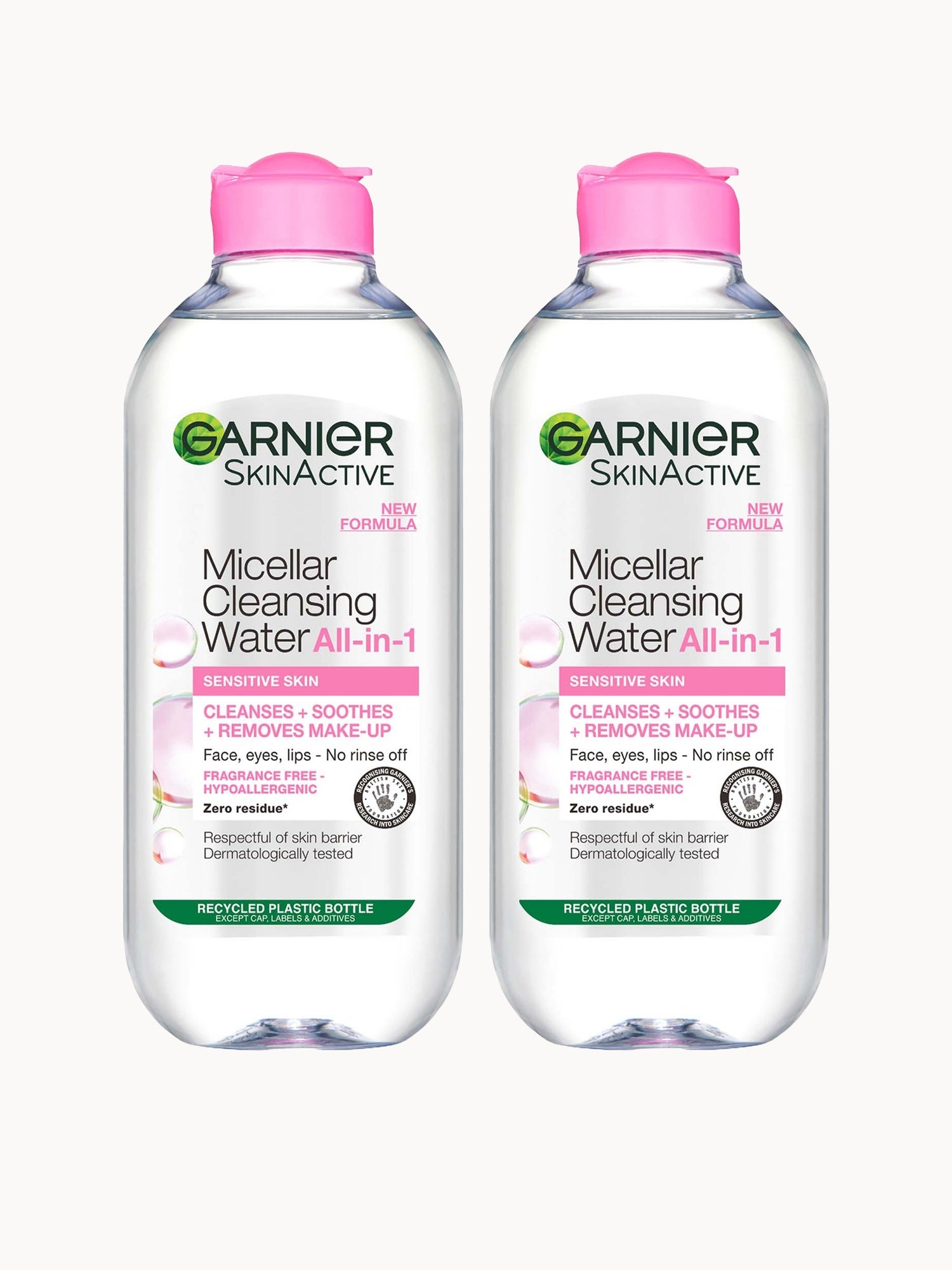 Garnier Micellar Water Facial Cleanser Sensitive Skin 400ml Duo Pack