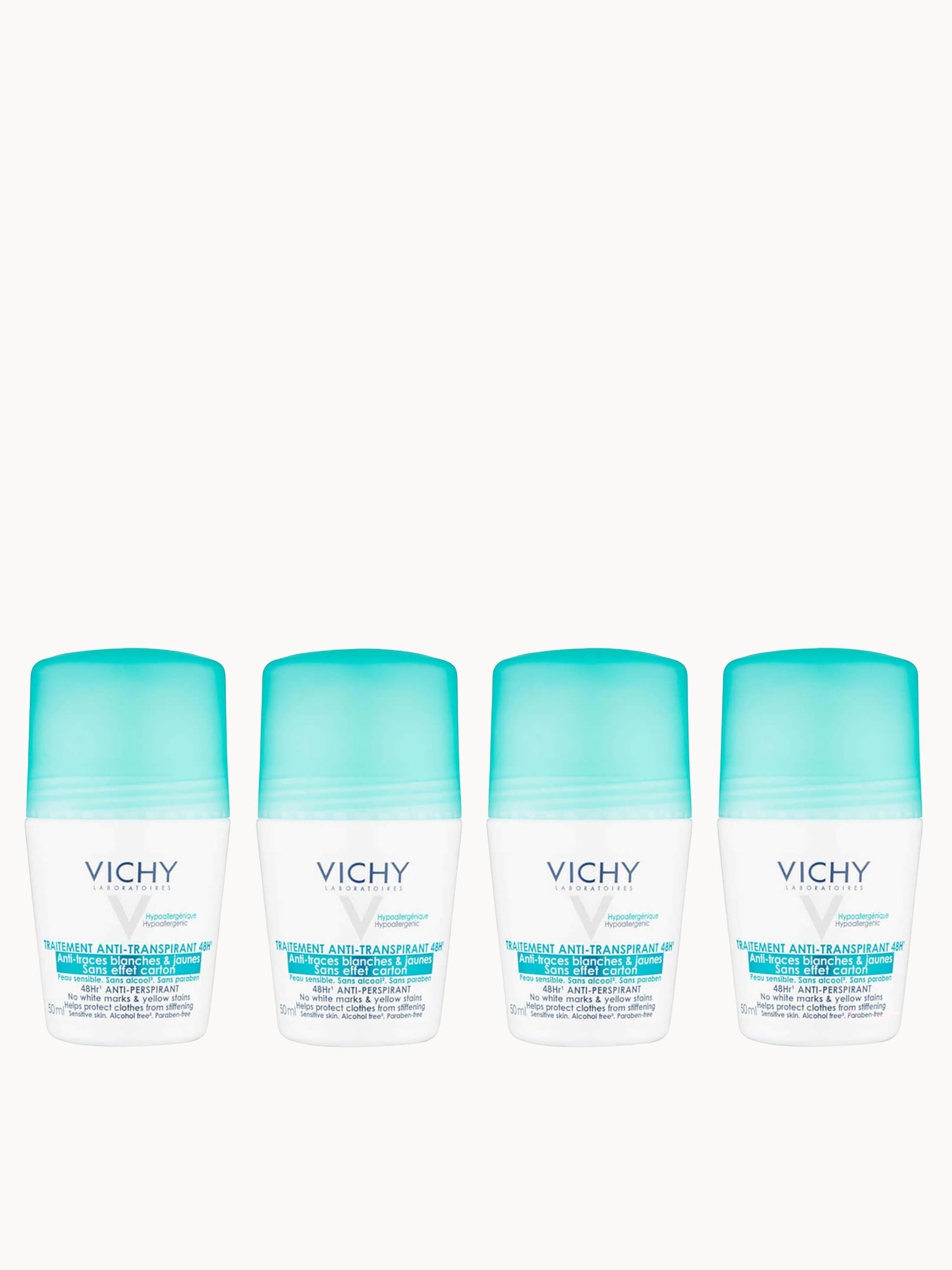 VICHY No Marks Roll-on Deodorant Set 4 x 50ml