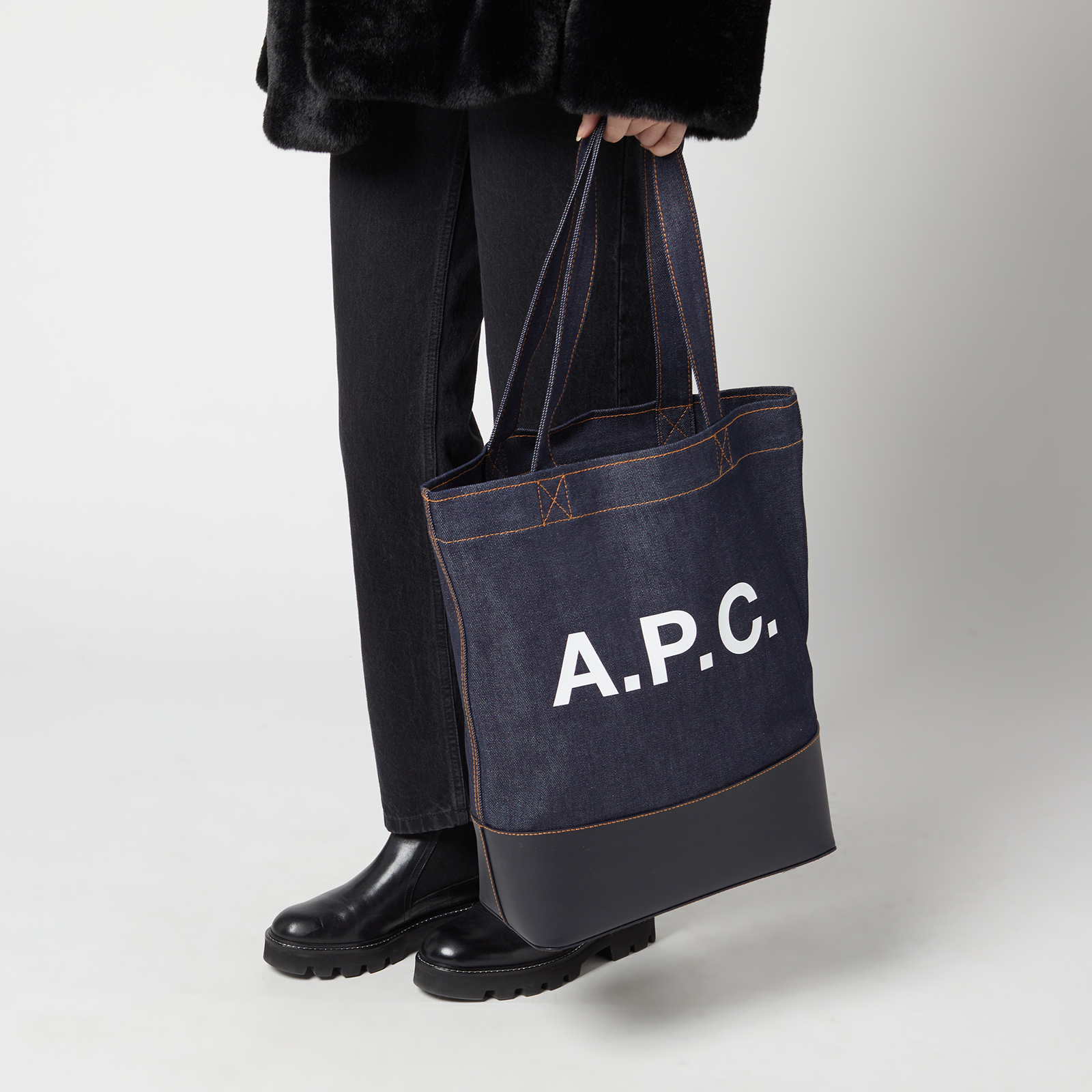 A.P.C. Women s Axelle Tote Bag Dark Navy Coggles