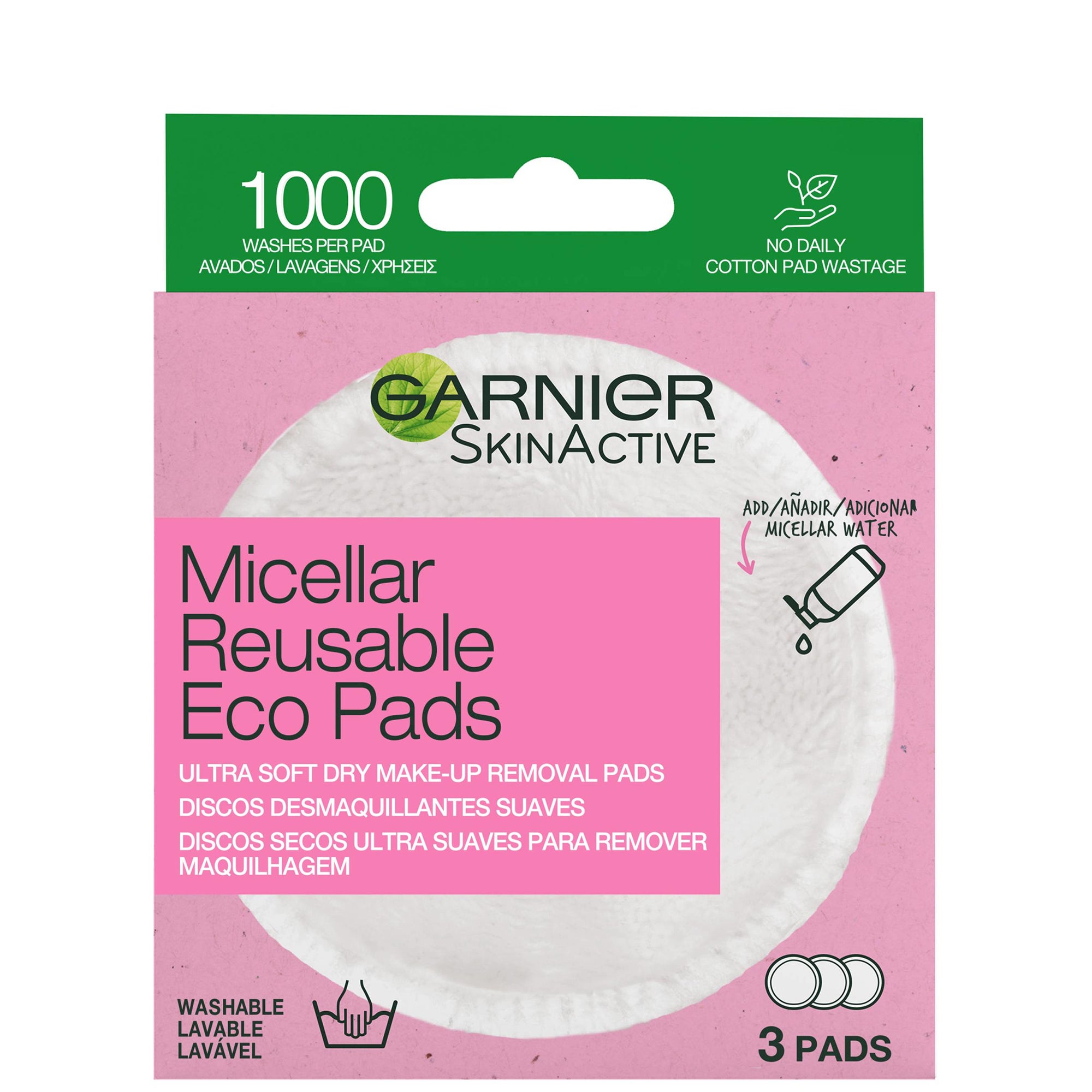 Garnier Micellar Reusable Make-up Remover Eco Pads | LOOKFANTASTIC