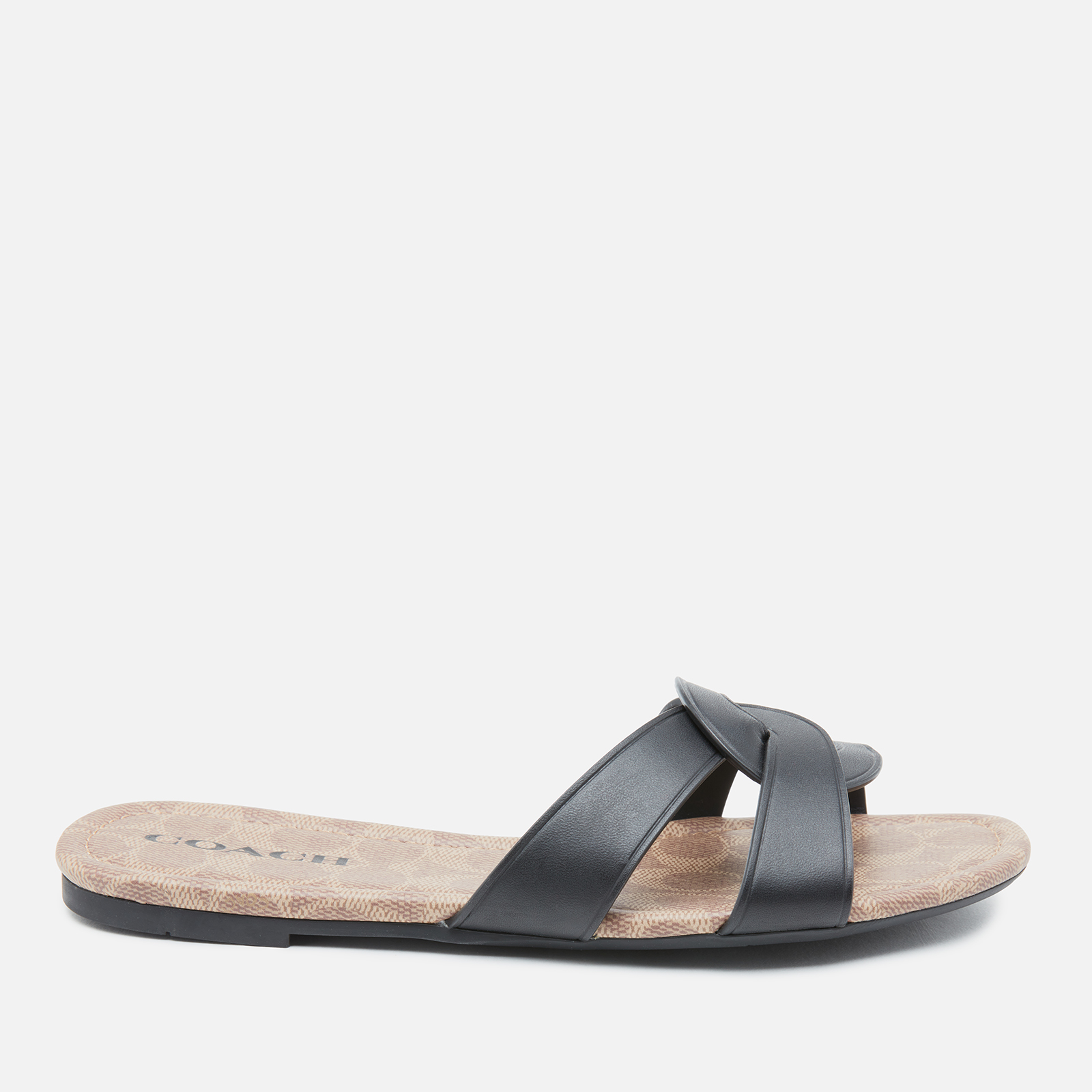 Coach Women's Essie Leather Sandals Black Coggles