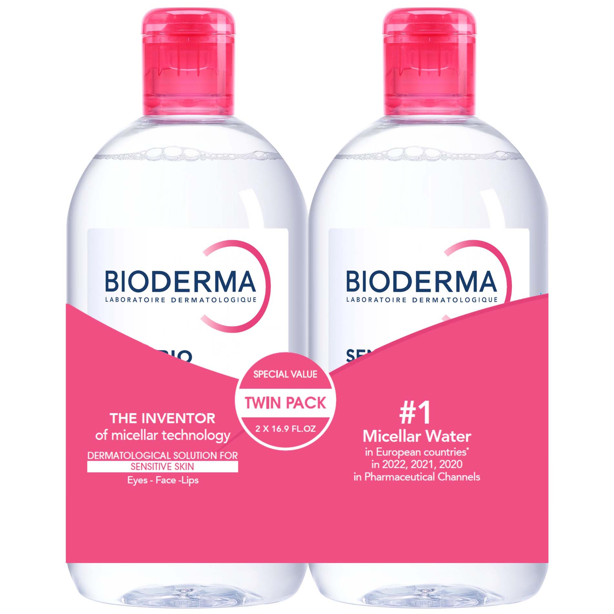 Bioderma Sensibio H2O Micellar Water Duo 16.9 oz (Worth $40.00