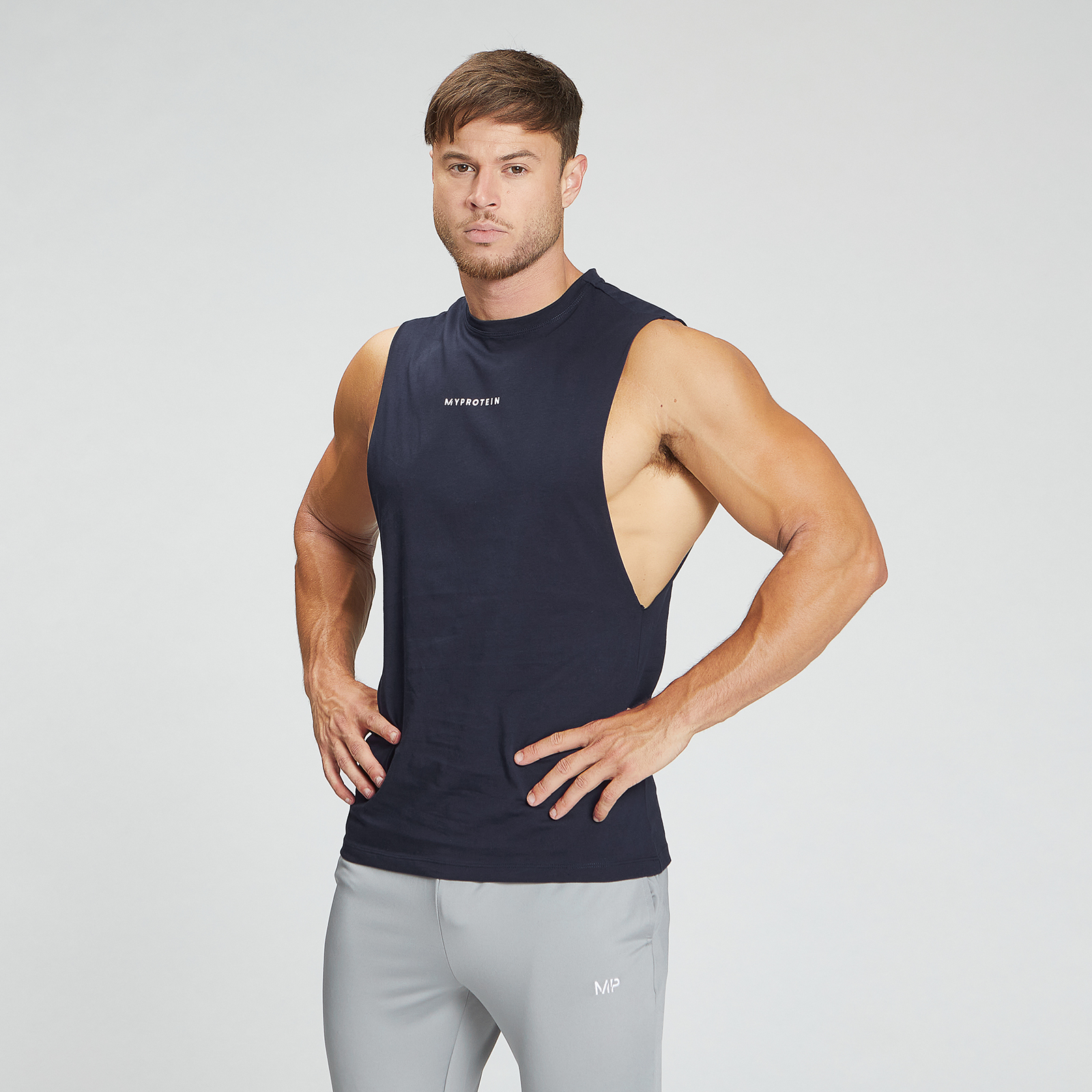 PEACEMINUSONE PMO TANK TOP #2 フリー MP Men's Original Drop Armhole Tank Top - Navy | Myprotein