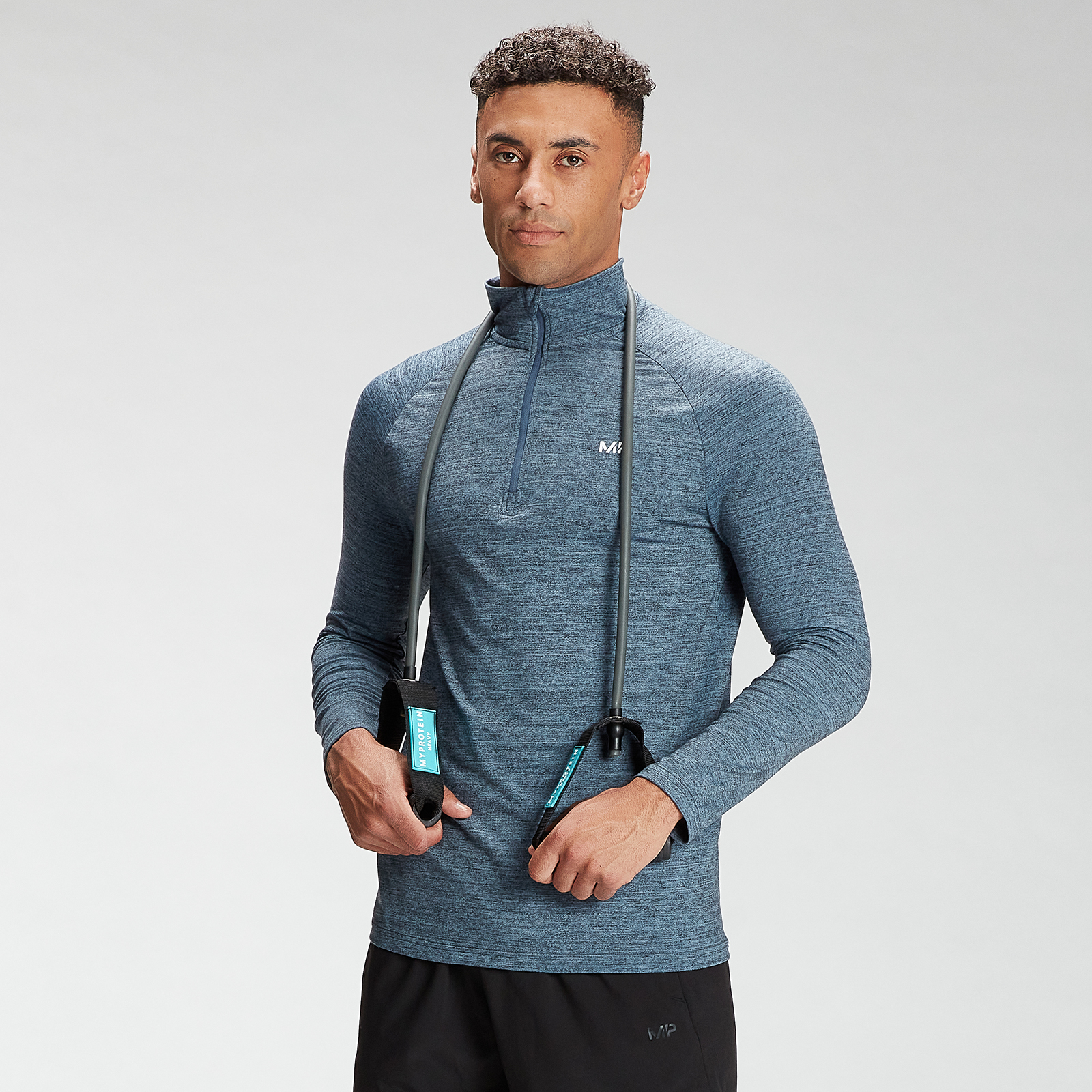 MP Men's Performance 1/4 Zip | Black & Grey | MYPROTEIN™