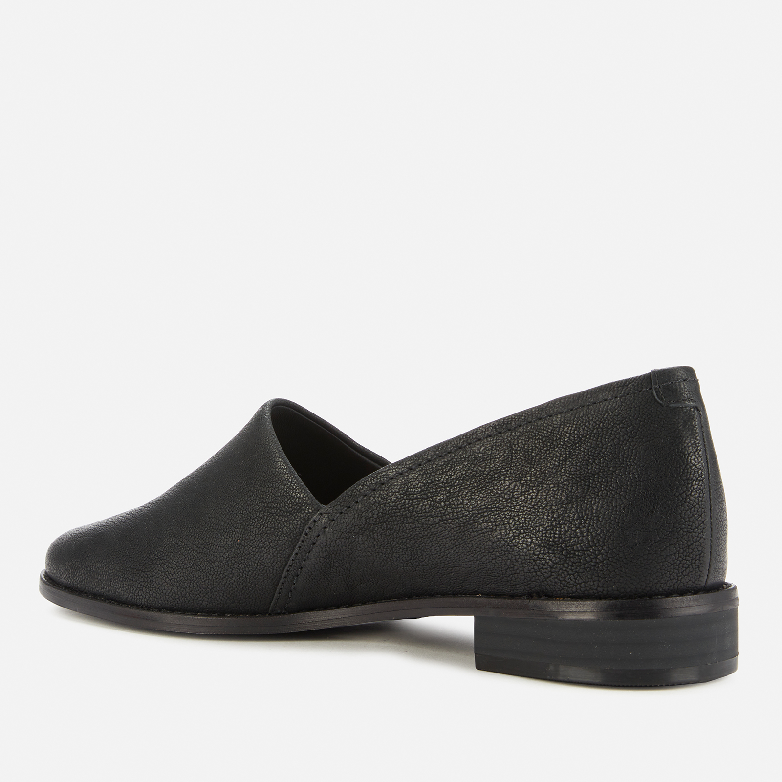 Clarks black leather sales flats