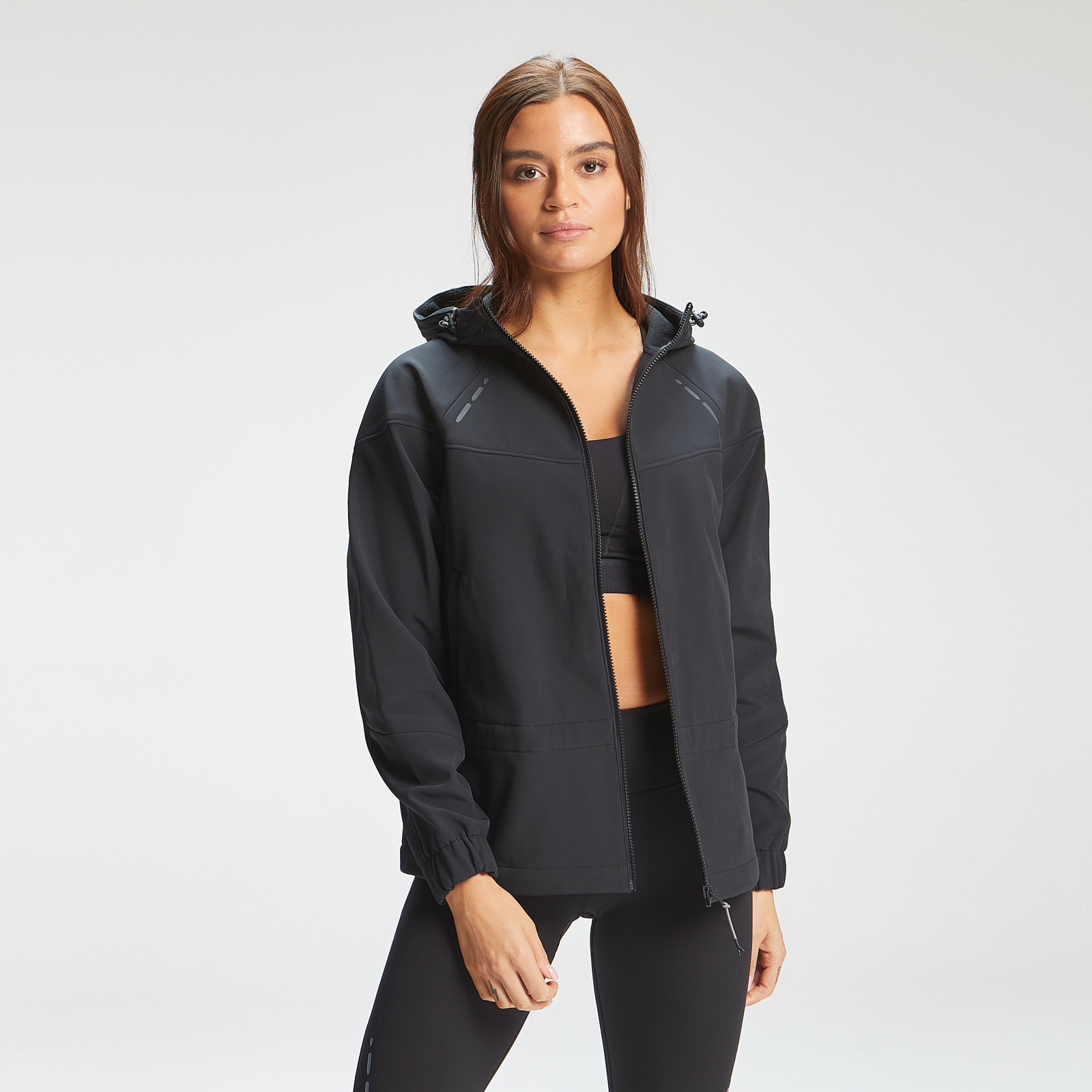 MELT THE LADY utility jacket　ブラック Women's Black Washed Leather Utility Jacket | ME+EM