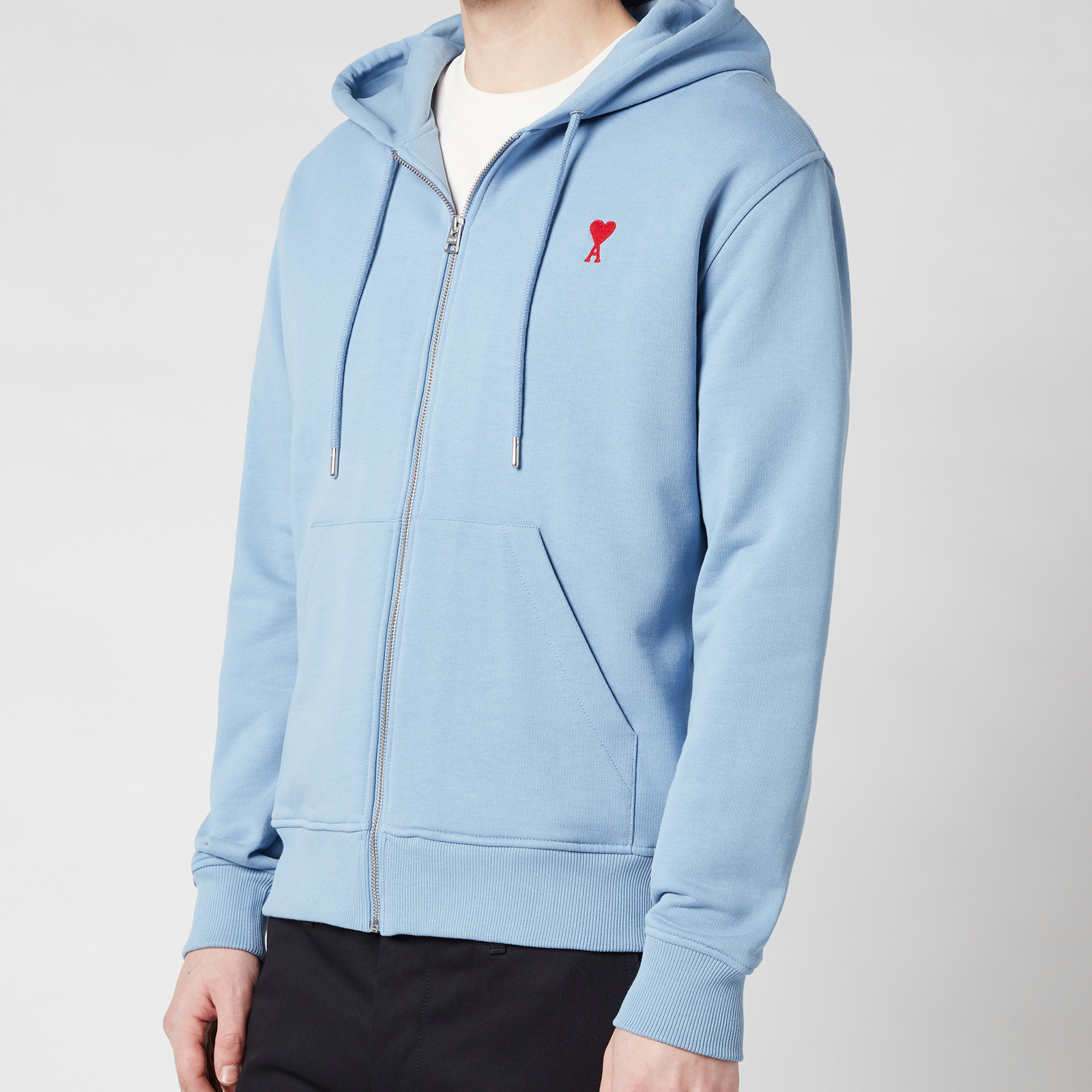 【関税&送料込】Ami Blue Hoodie AMI Blue Ami de Cœur Zipped Hoodie - Hoodies - BeyondStyle