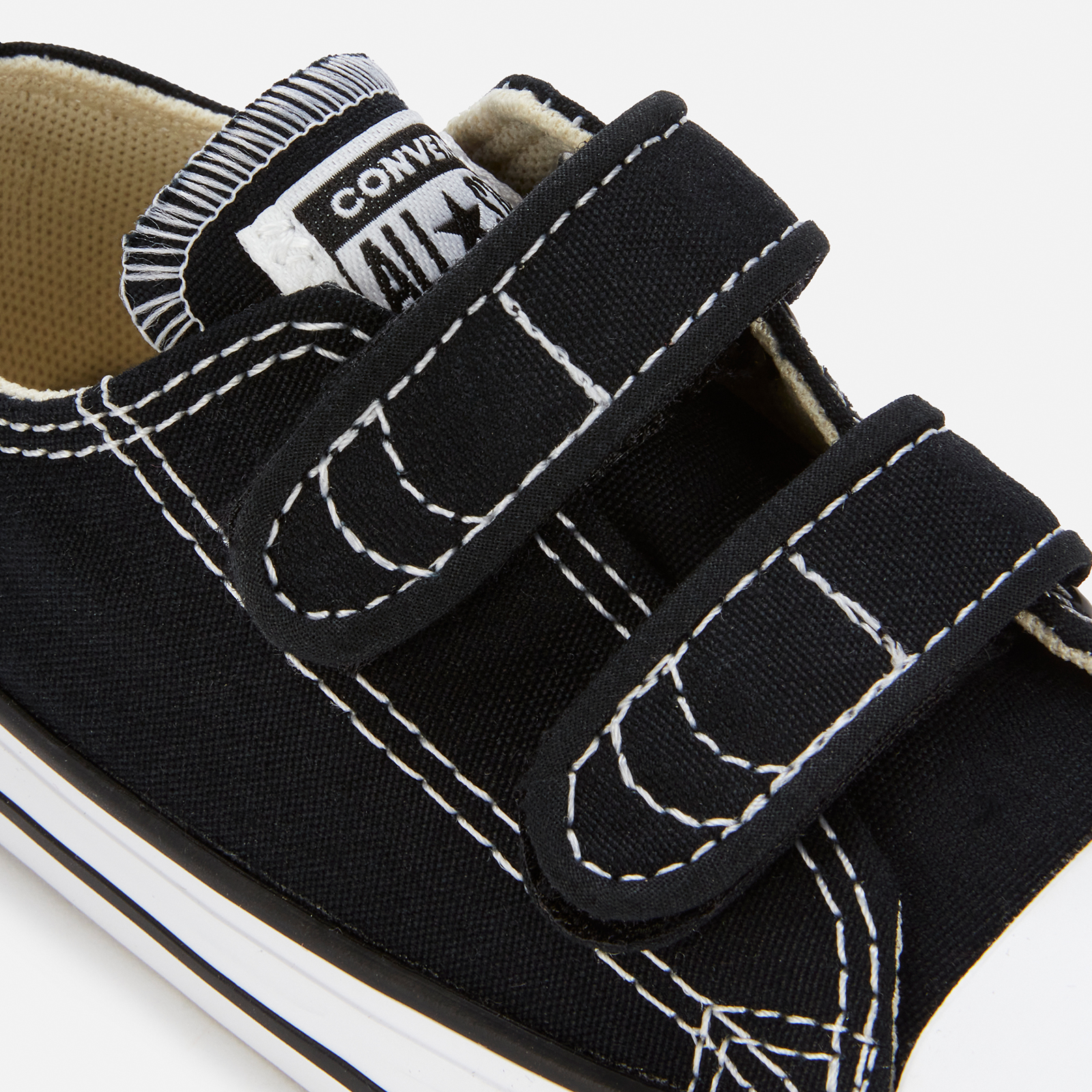 Kids black store velcro converse