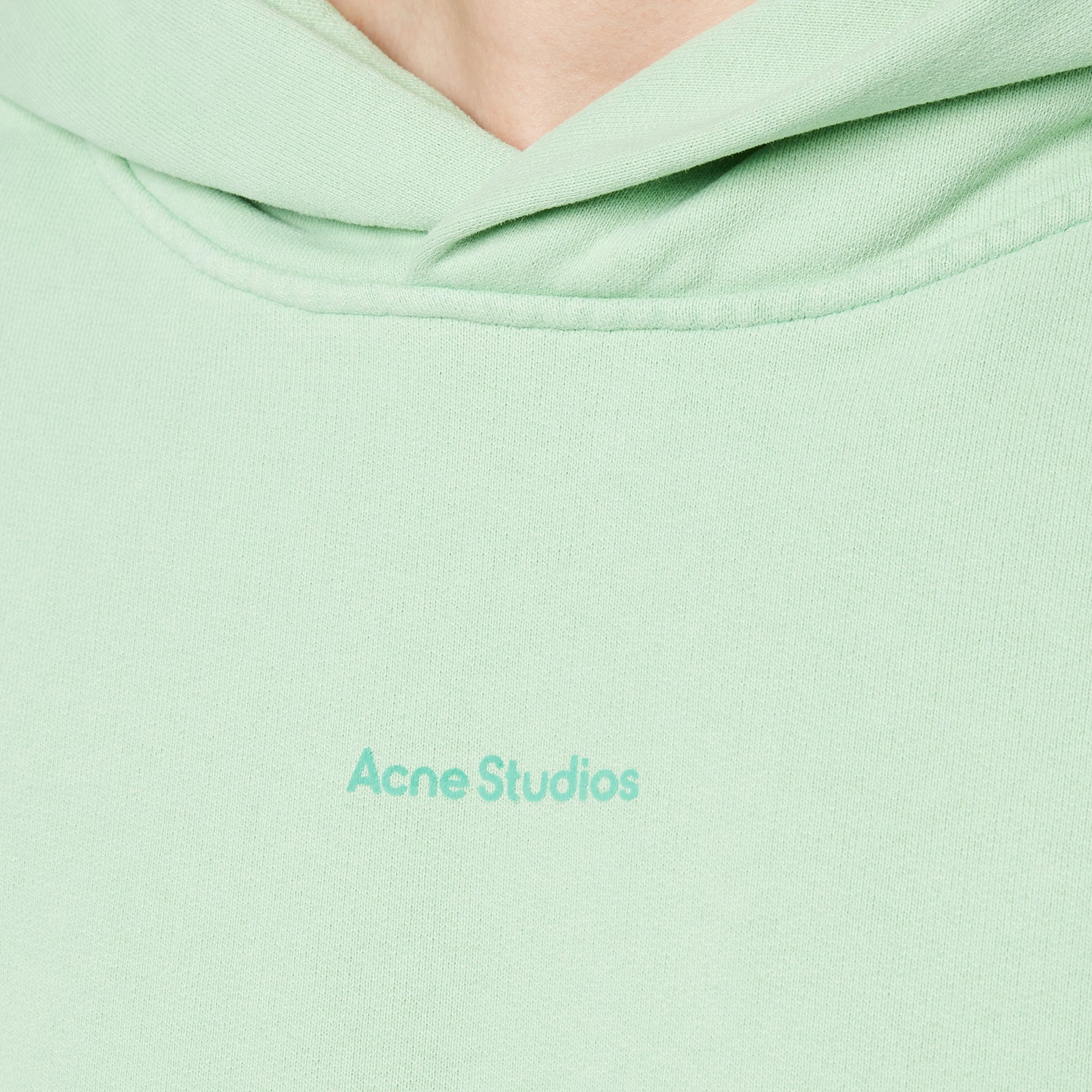 Acne Studios Men's Logo Print Hooded Sweatshirt - Mint Green - M | Coggles