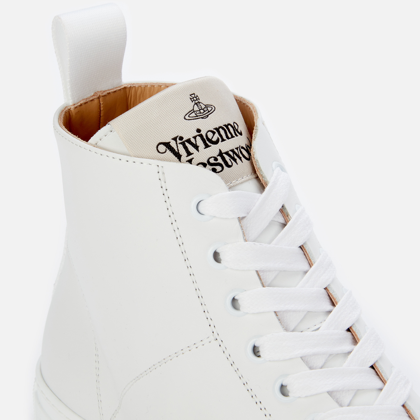 Vivienne Westwood Women's Leather Hi-Top Trainers - White Vivienne Westwood Women's Leather Hi-Top Trainers - White