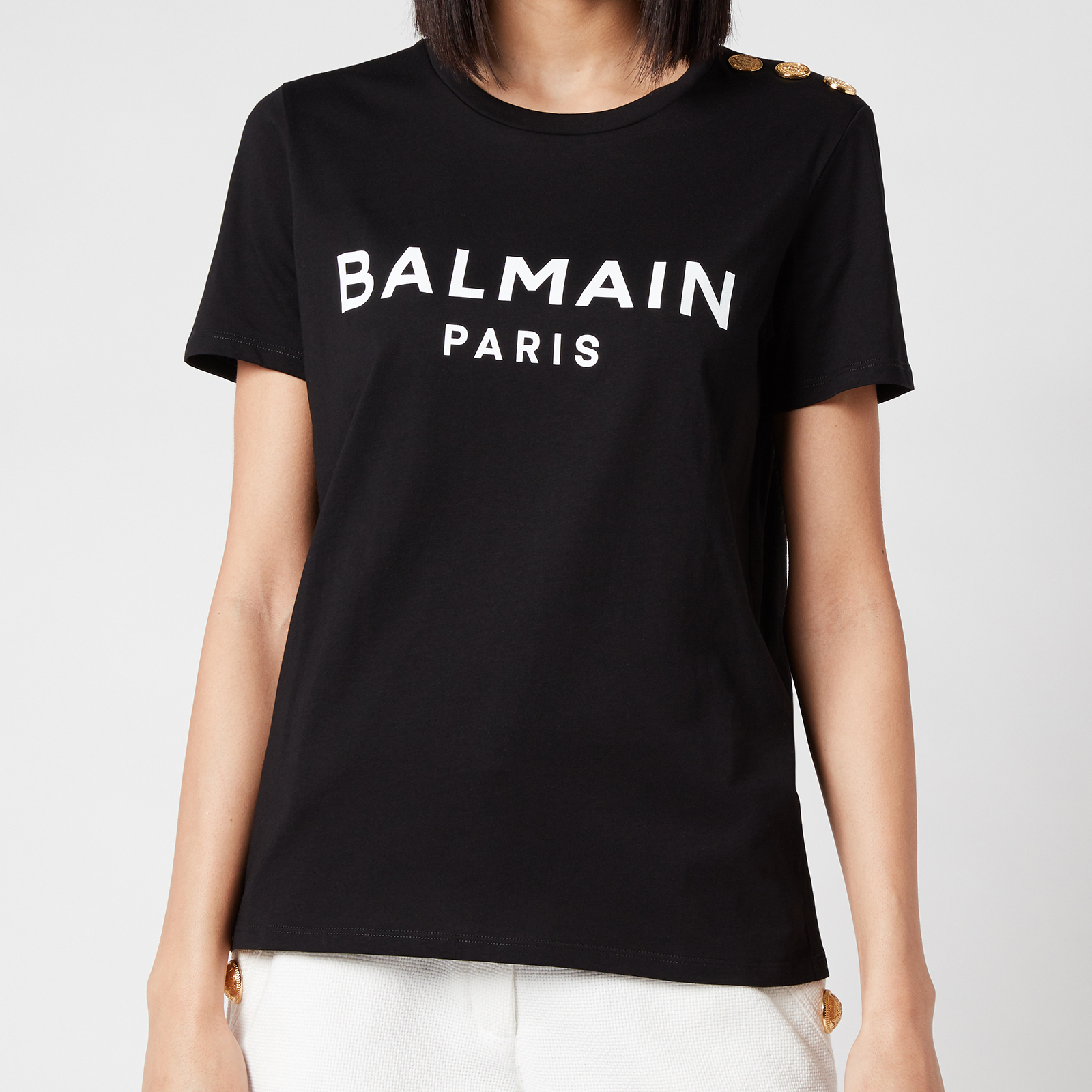 BALMAIN レディース　Tシャツ T-shirt with Balmain Paris print - Women | BALMAIN