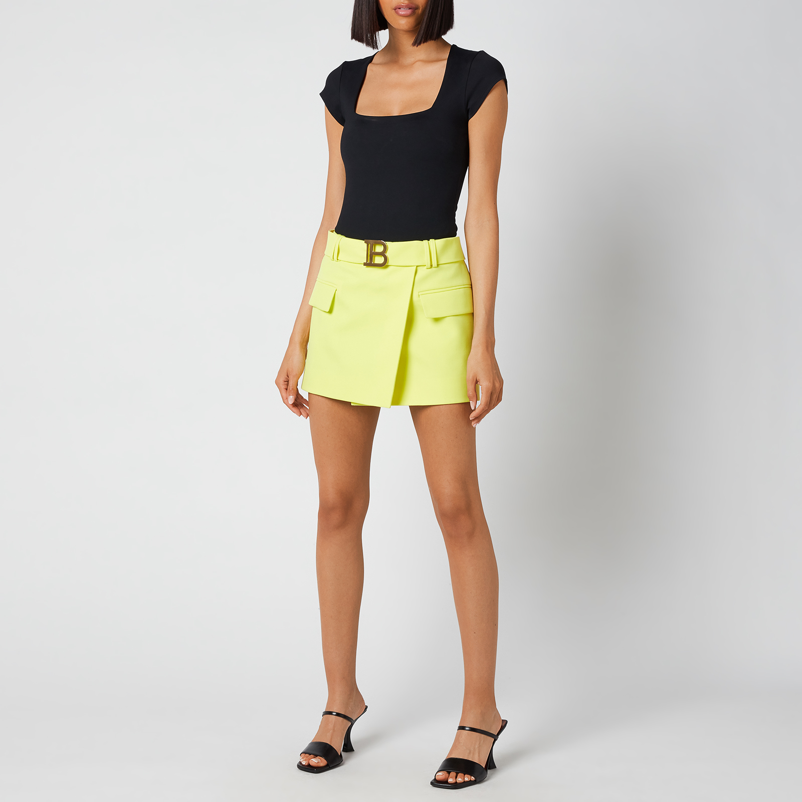 ミニスカート Balmain Mini Gonna In Maglia Balmain Black tweed miniskirt with buttons | TheDoubleF