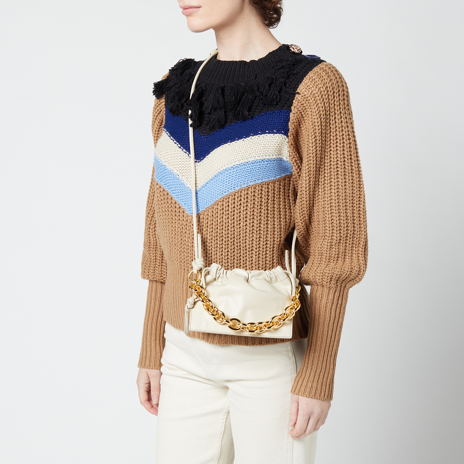 Yuzefi Women's Mini Bom Leather Bag - Oatmeal | Coggles