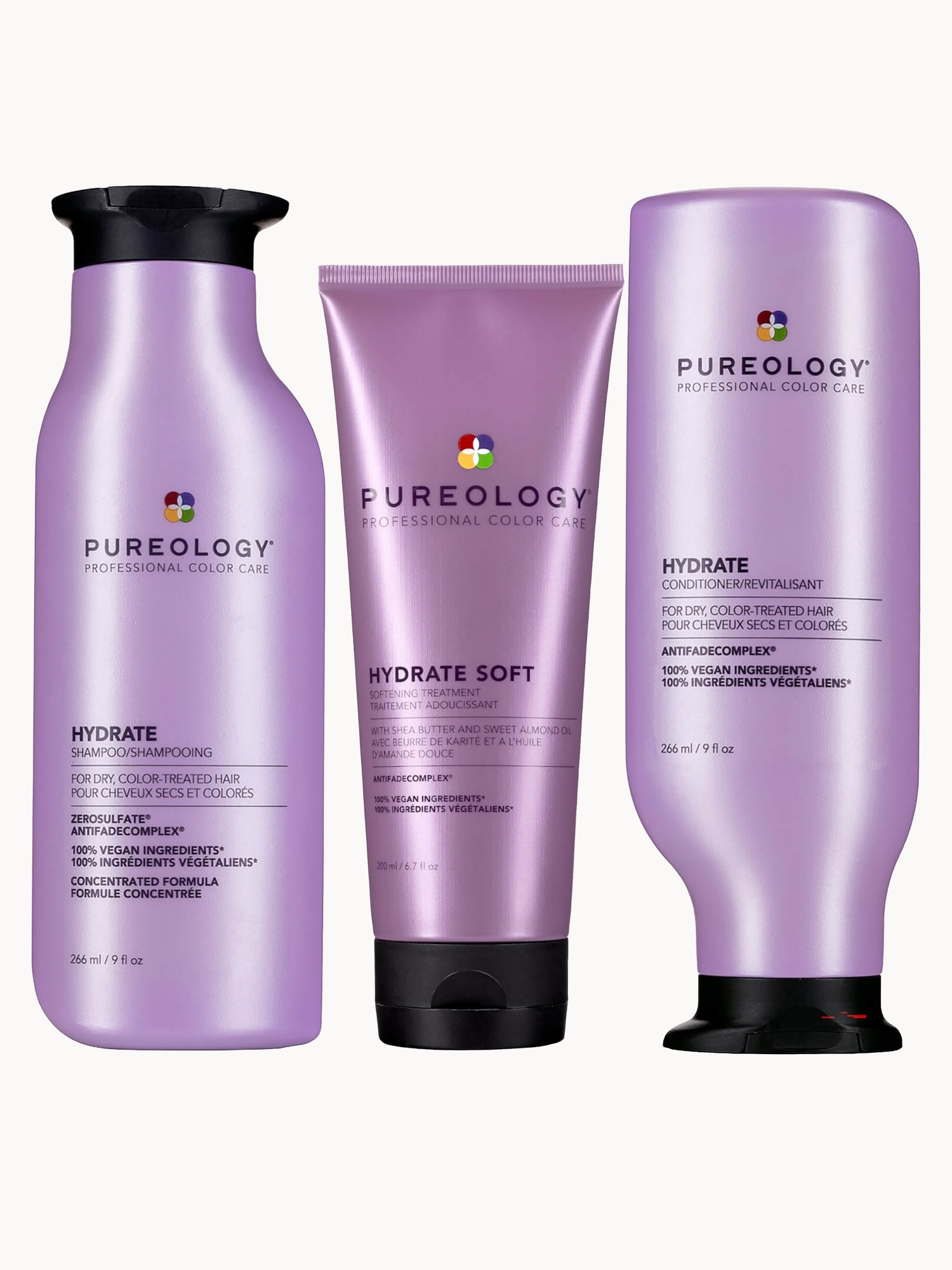 Pureology: Pureology Hydrate Shampoo, Conditioner and Soft Mask, Moisturising Bundle for Dry Hair, Sulphate Free for a Gentle Cleanse