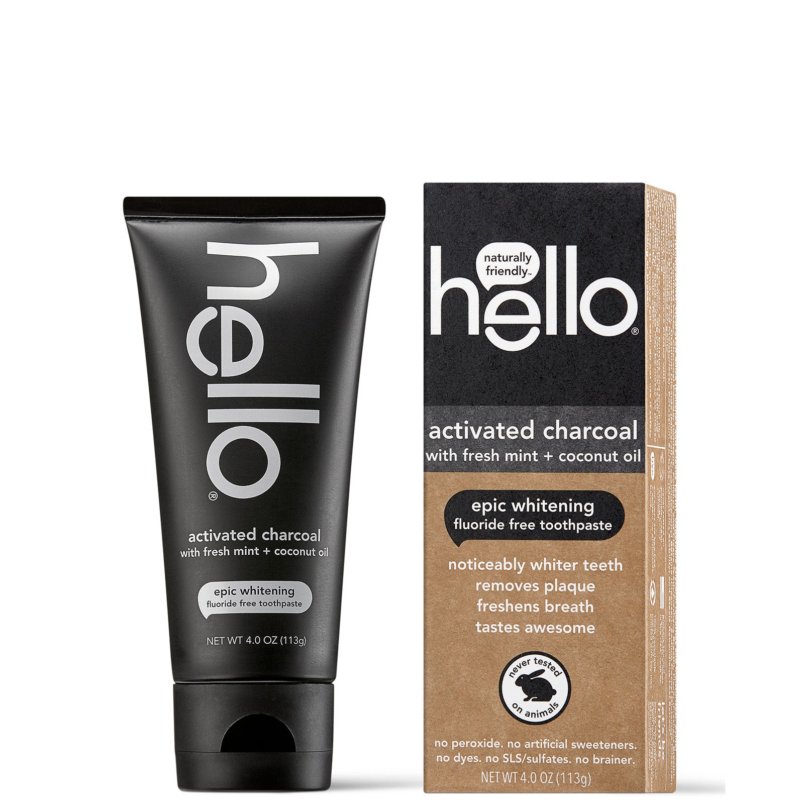 hello Activated Charcoal Epic Whitening Toothpaste 4 oz | LOOKFANTASTIC