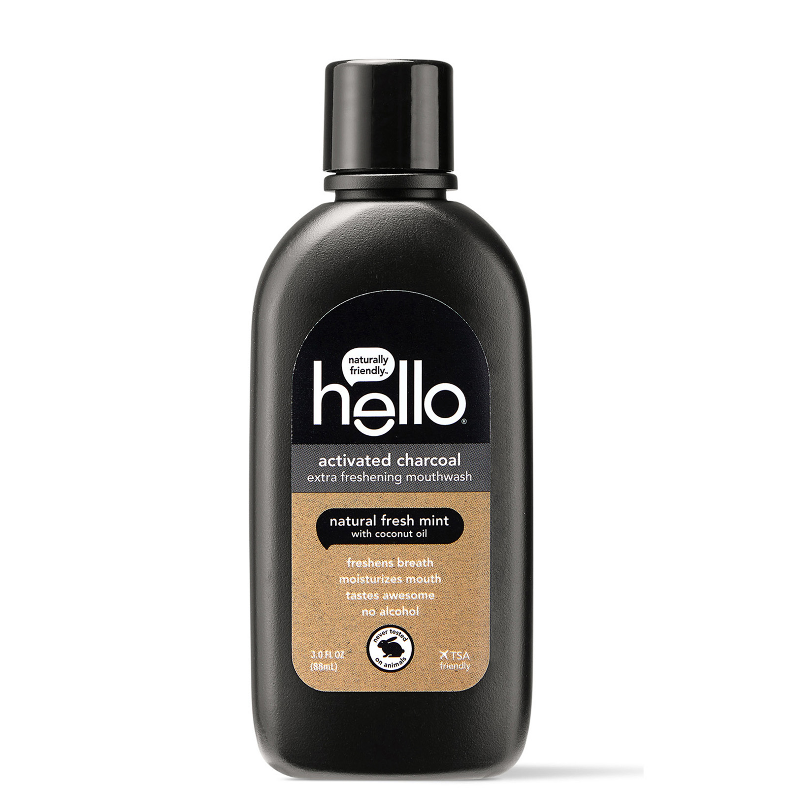 hello Activated Charcoal Trial and Travel Rinse 3 oz | LOOKFANTASTIC