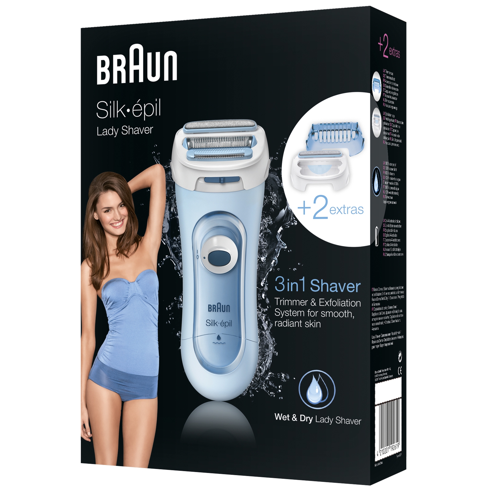 Braun Silk-épil Lady Shaver LS5160 Wet & Dry 3-in-1 Shaver with 2