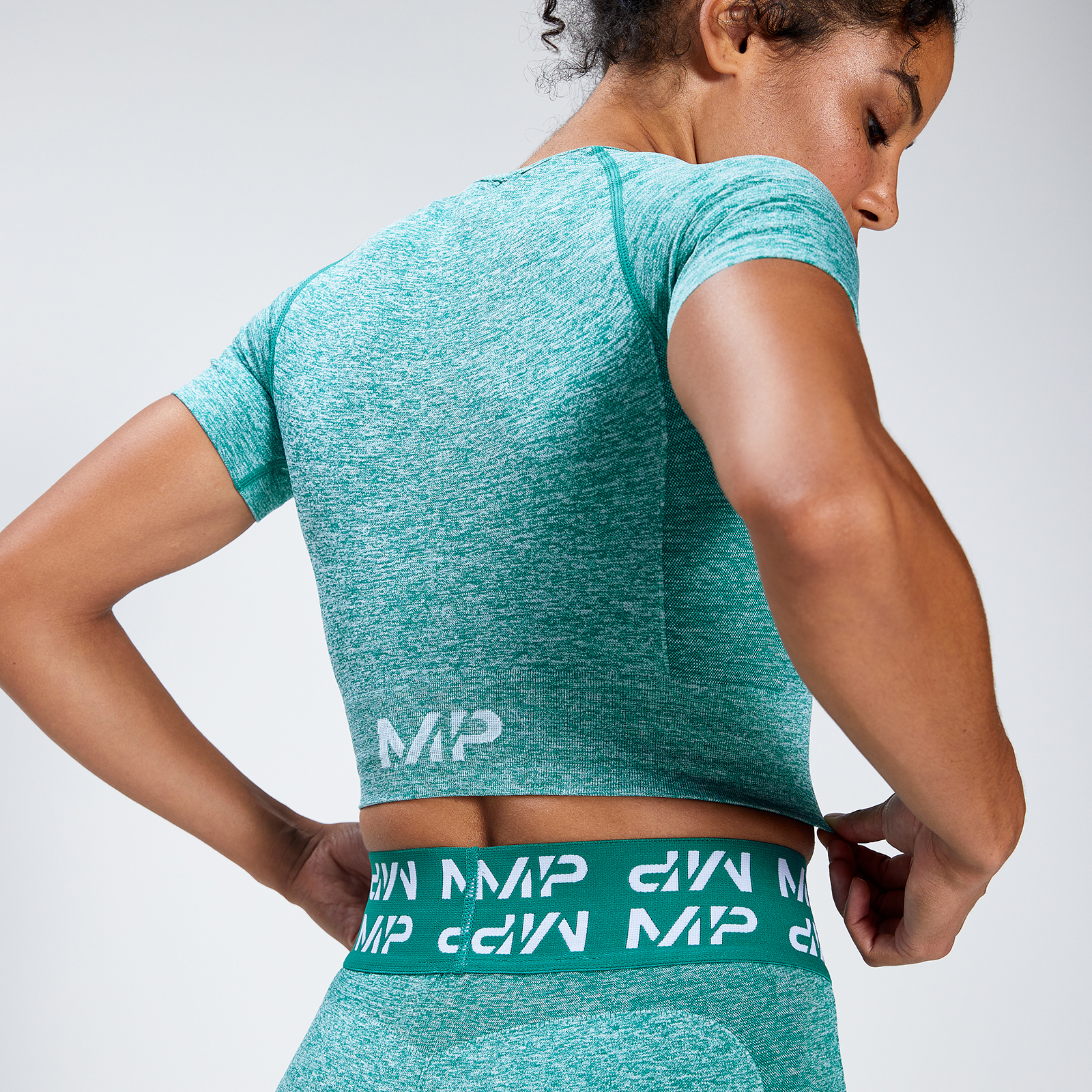 MP Women's Curve Crop Short Sleeve T-Shirt - Energy Green