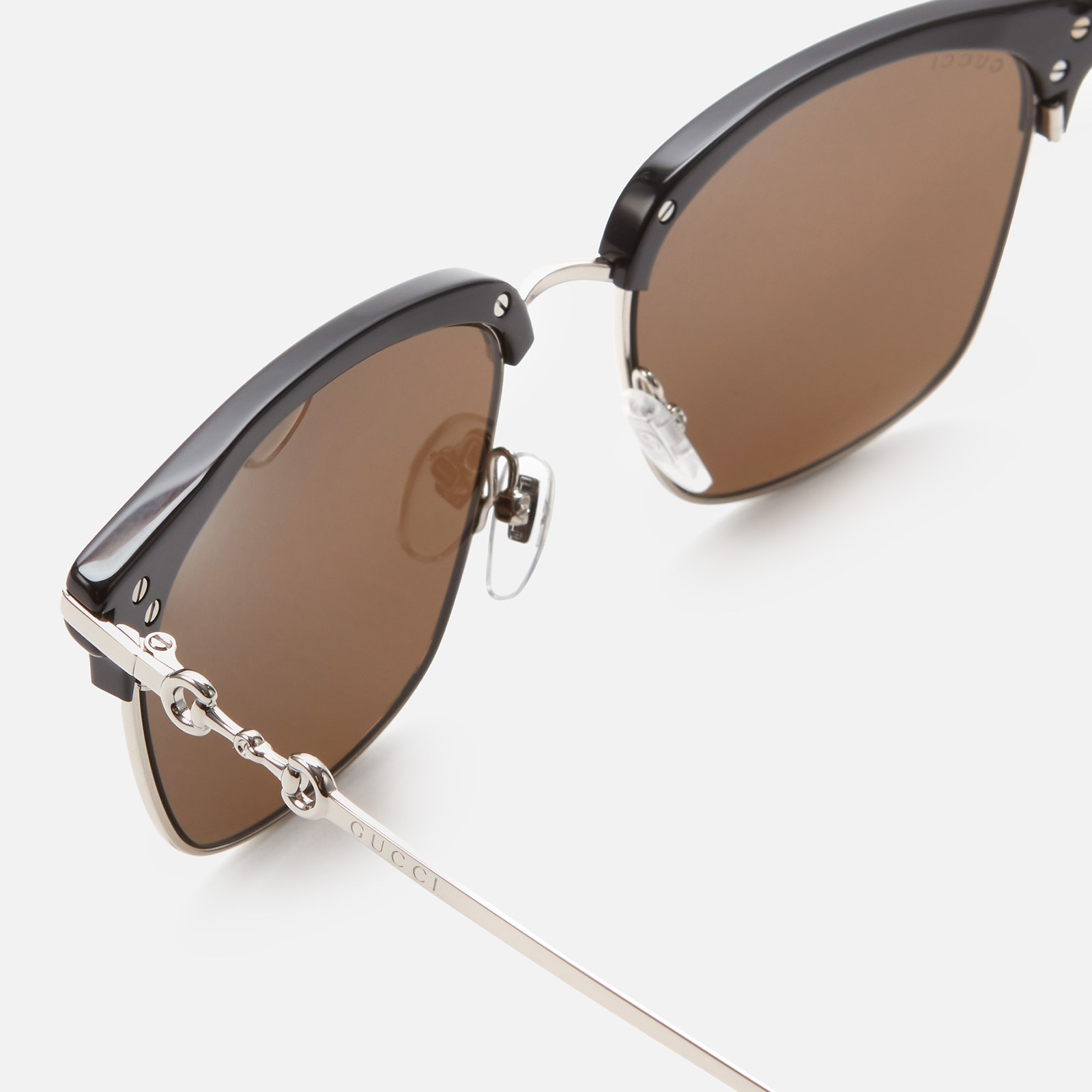 Gucci Men's Metal Sunglasses - Black/Silver/Brown | Coggles Gucci Men's Metal Sunglasses - Black/Silver/Brown | Coggles