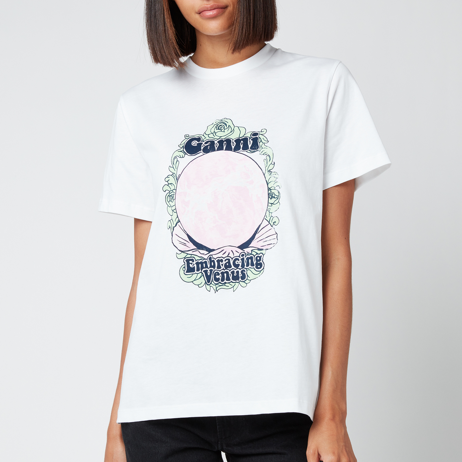 Ganni Women's Embracing Venus T-Shirt - In Bright White - XS
