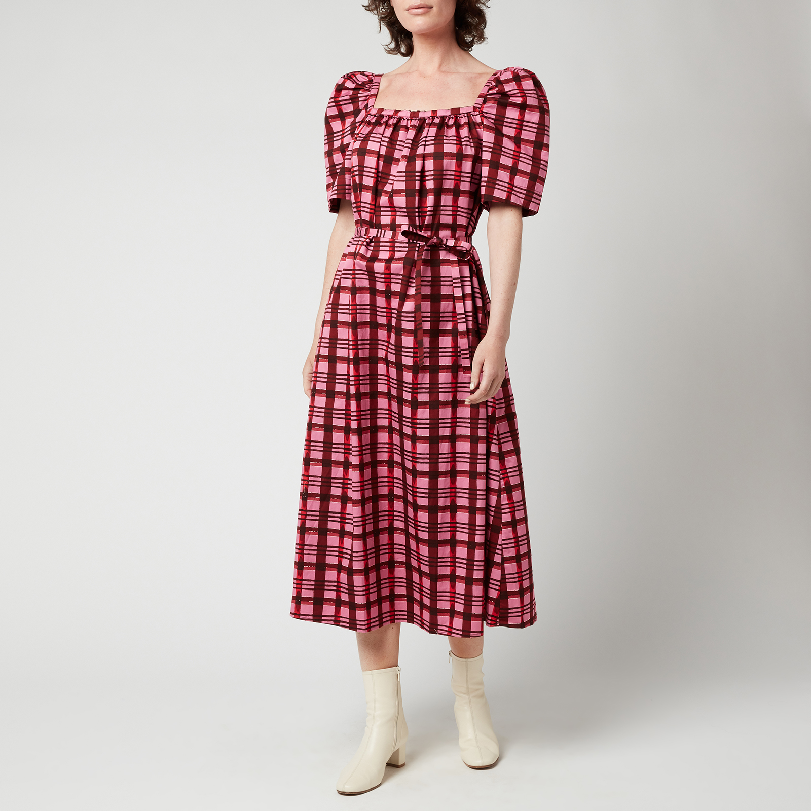 BAUM offers UND PFERDGARTEN Women’s 32 / 2 Dress Arvia Plaid Organic Cotton Mini Pink