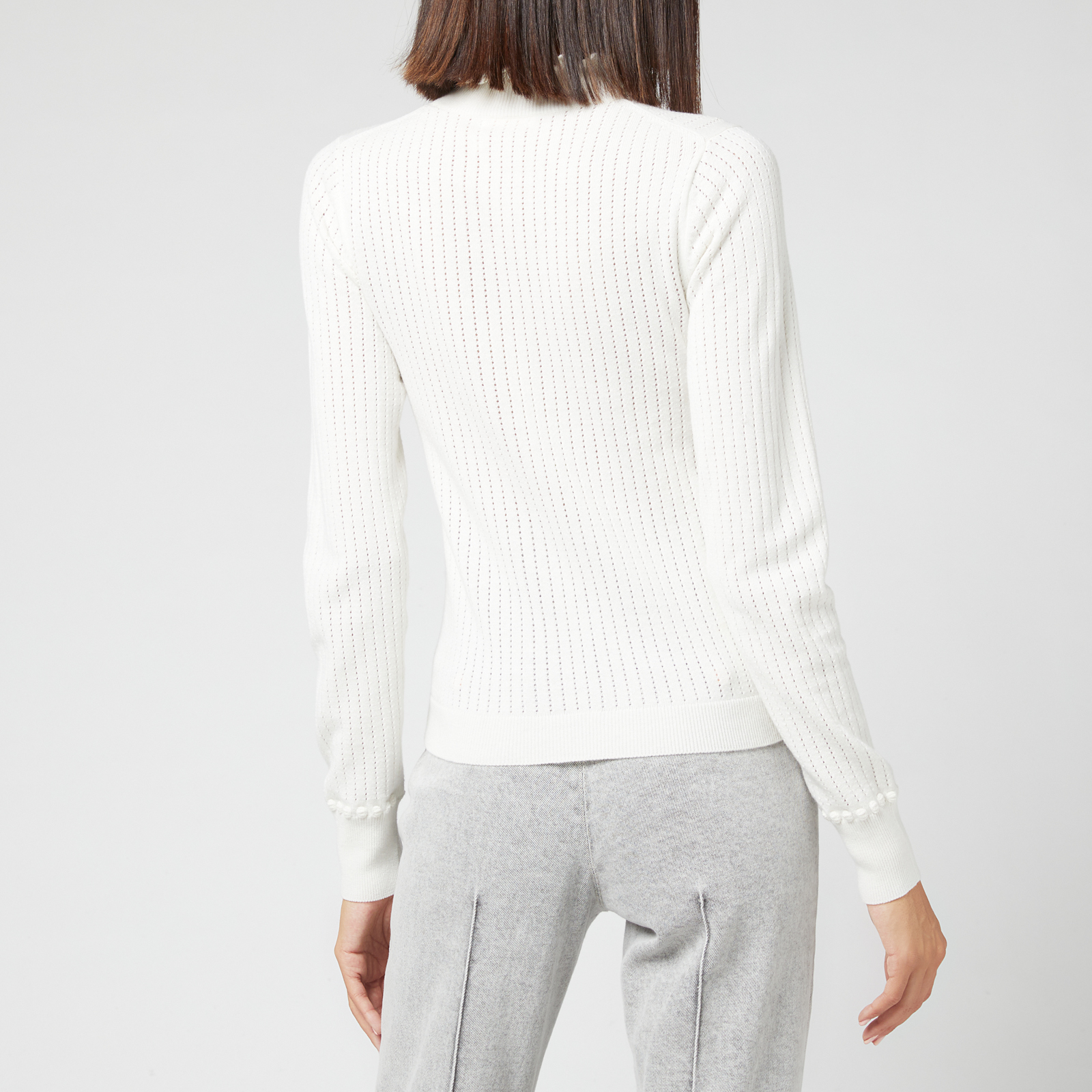 See by Chloé Women's Lace Stitch Knitted Top - Iconic Milk