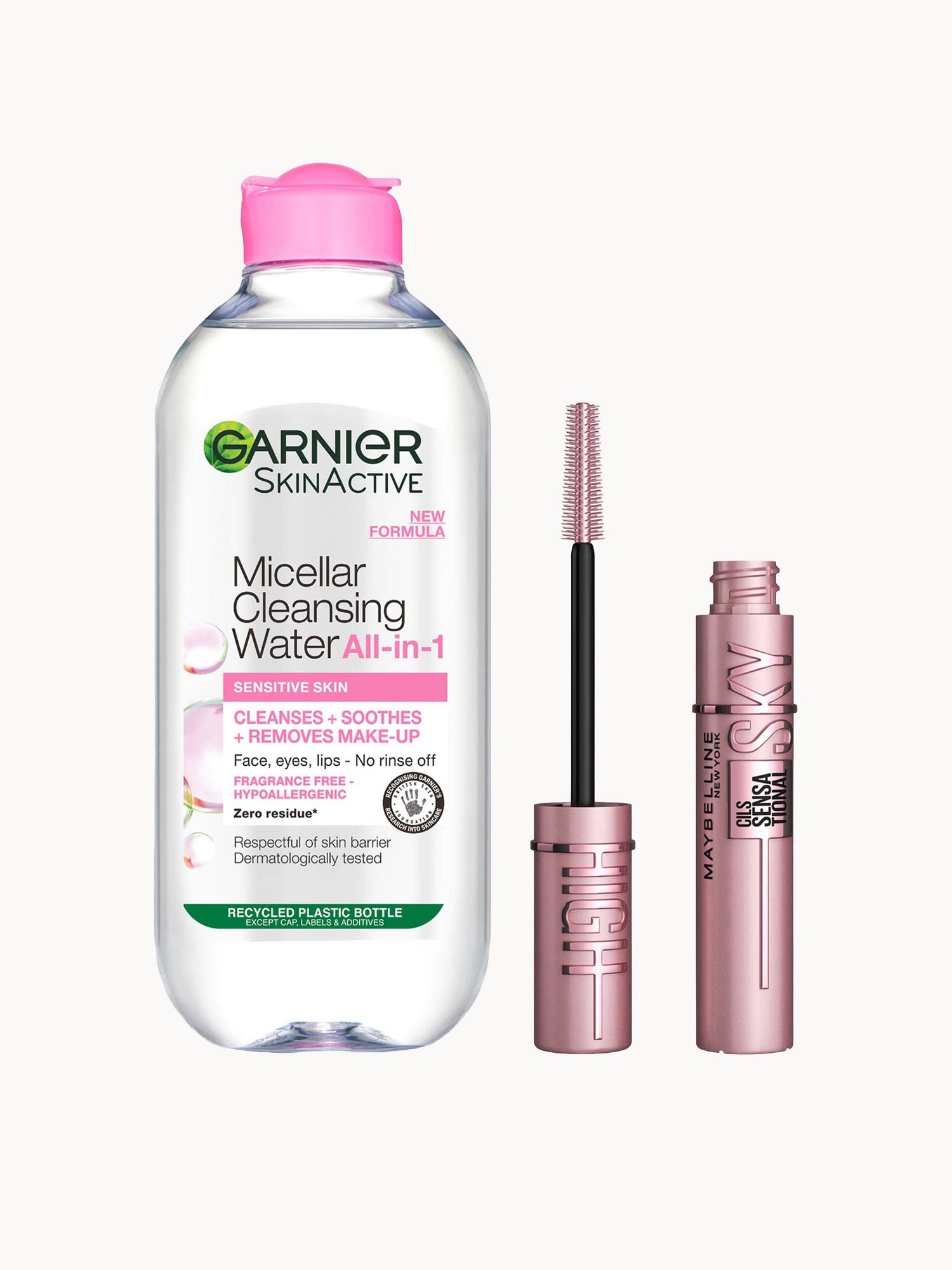 Maybelline Sky High Mascara and Garnier Micellar Water Set
