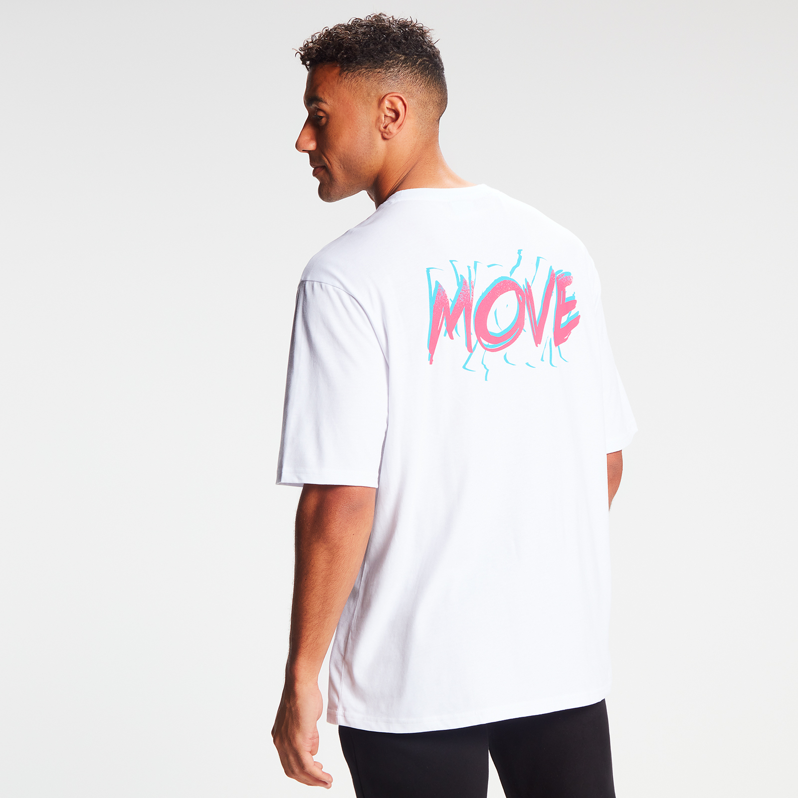 MP メンズ レトロ オーバーサイズド ムーブ Tシャツ - ホワイト