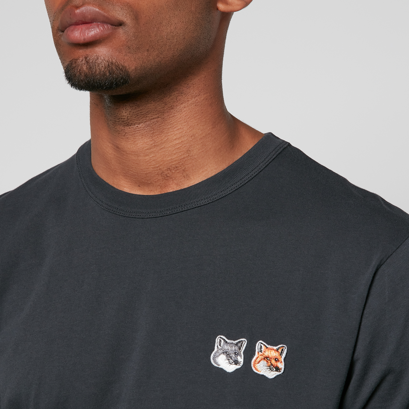 【送料&関税込】Maison KitsunAC Fox Head Jersey Maison Kitsune Fox Head Sweatshirt Grey | Mainline Menswear