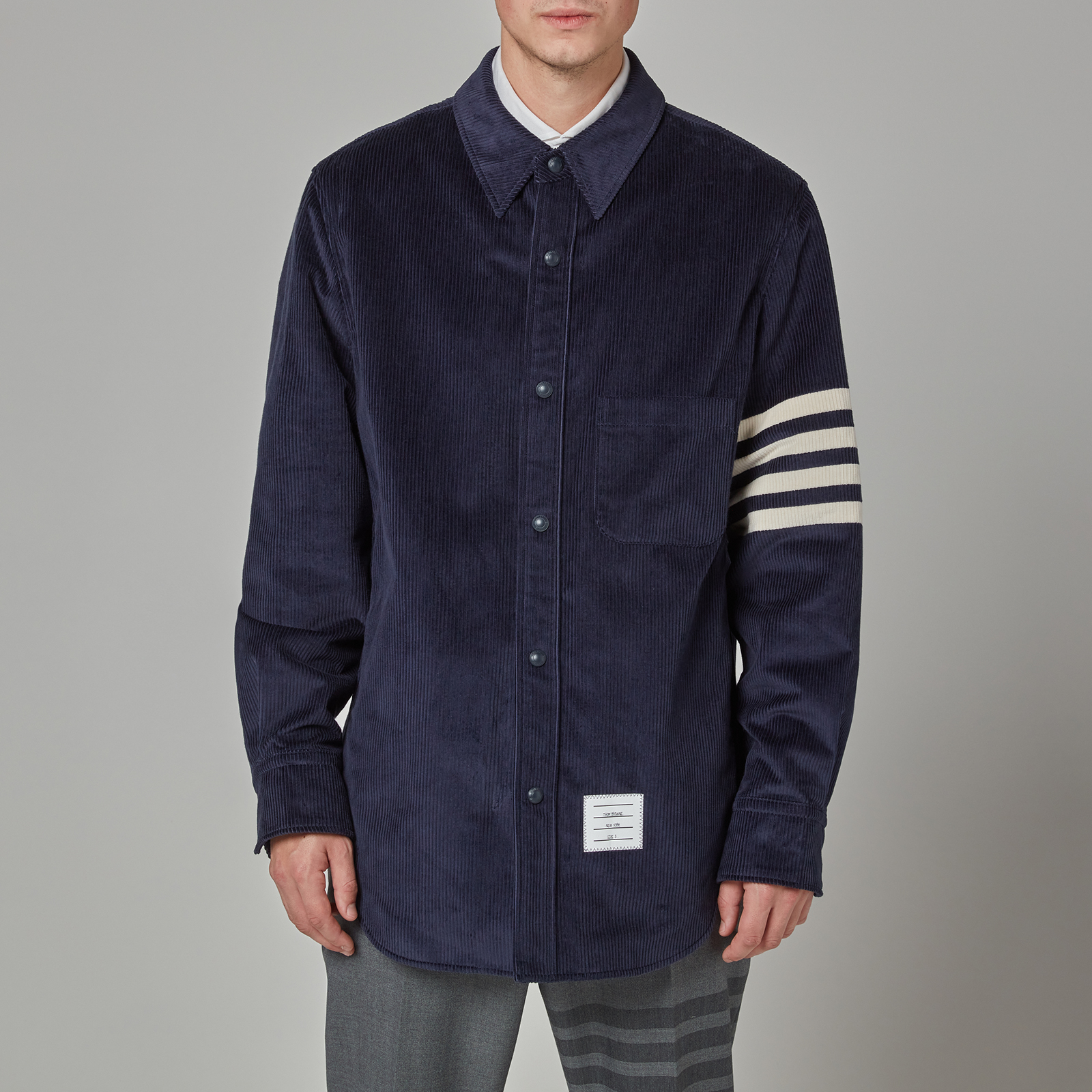 Tシャツ・カットソー THOM BROWNE SS24 'Combo Snap' overshirt (MJO219CF0175 415) 13034860-1714891501772100.jpg