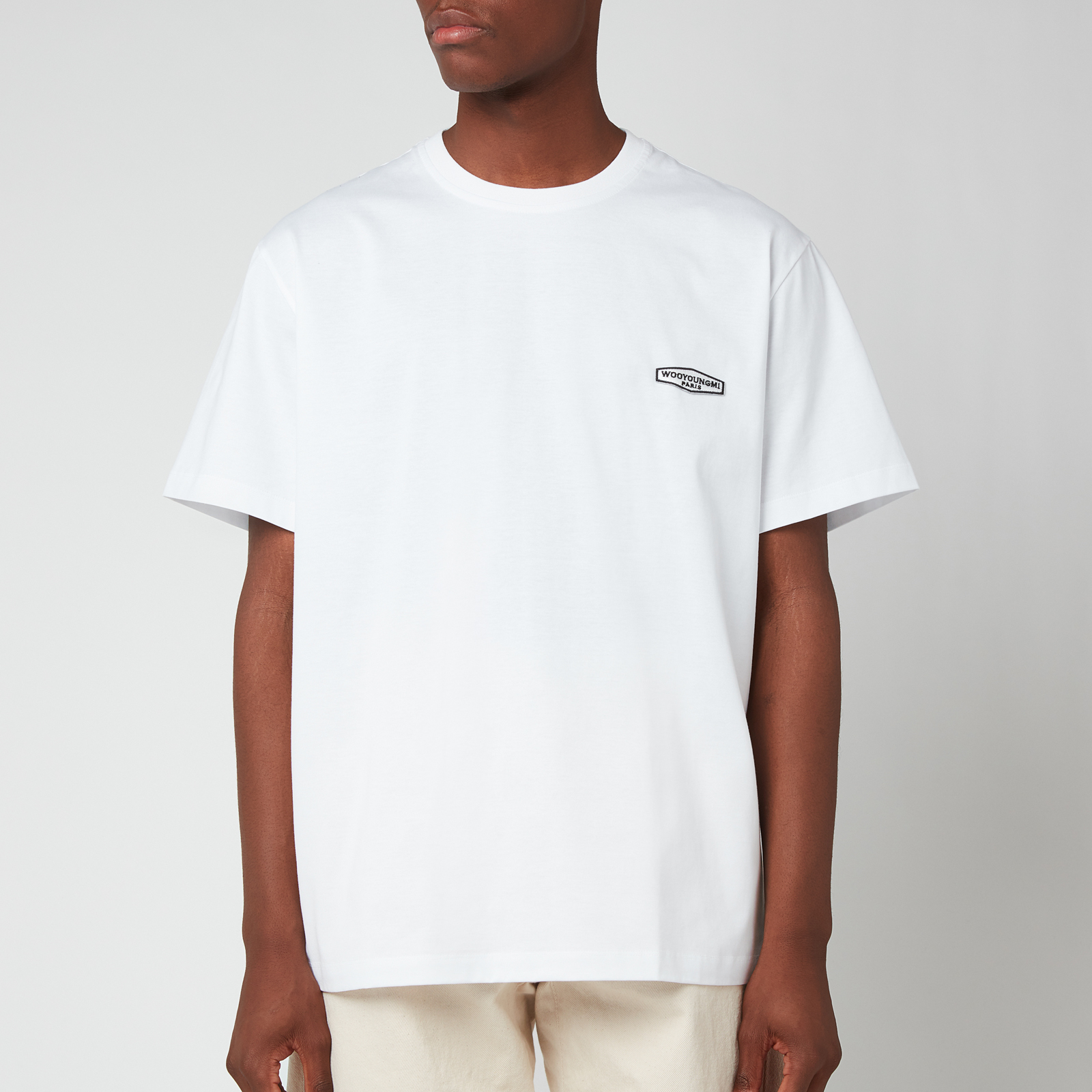 【関税込み】WOOYOUNGMI グレー ロゴプリント Tシャツ Wooyoungmi Logo-Print Cotton-Jersey T-Shirt - IT 46/S | Coggles