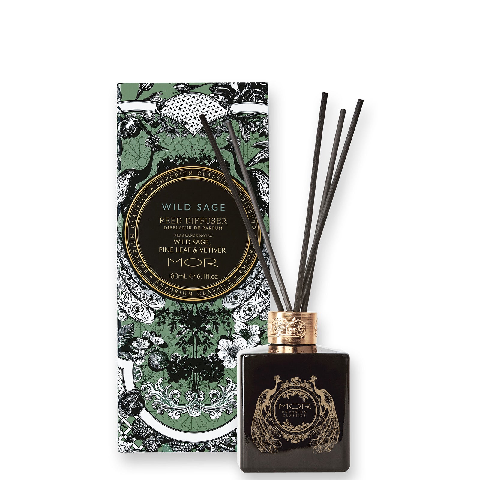 Saje Reed Diffuser MOR Emporium Classics Wild Sage Reed Diffuser 180ml | LOOKFANTASTIC