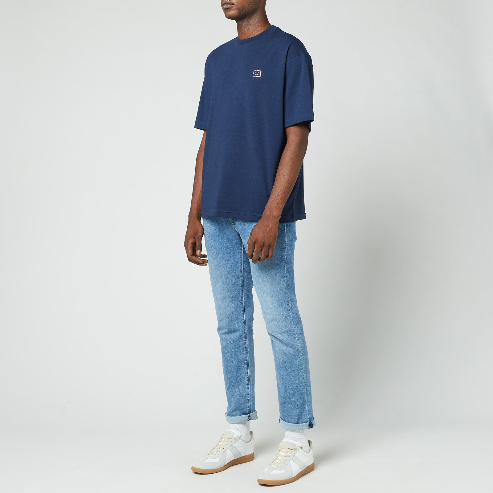Acne Studios Men's Sparkle Face Patch T-Shirt - Navy - S Acne Studios Men's Sparkle Face Patch T-Shirt - Navy - S