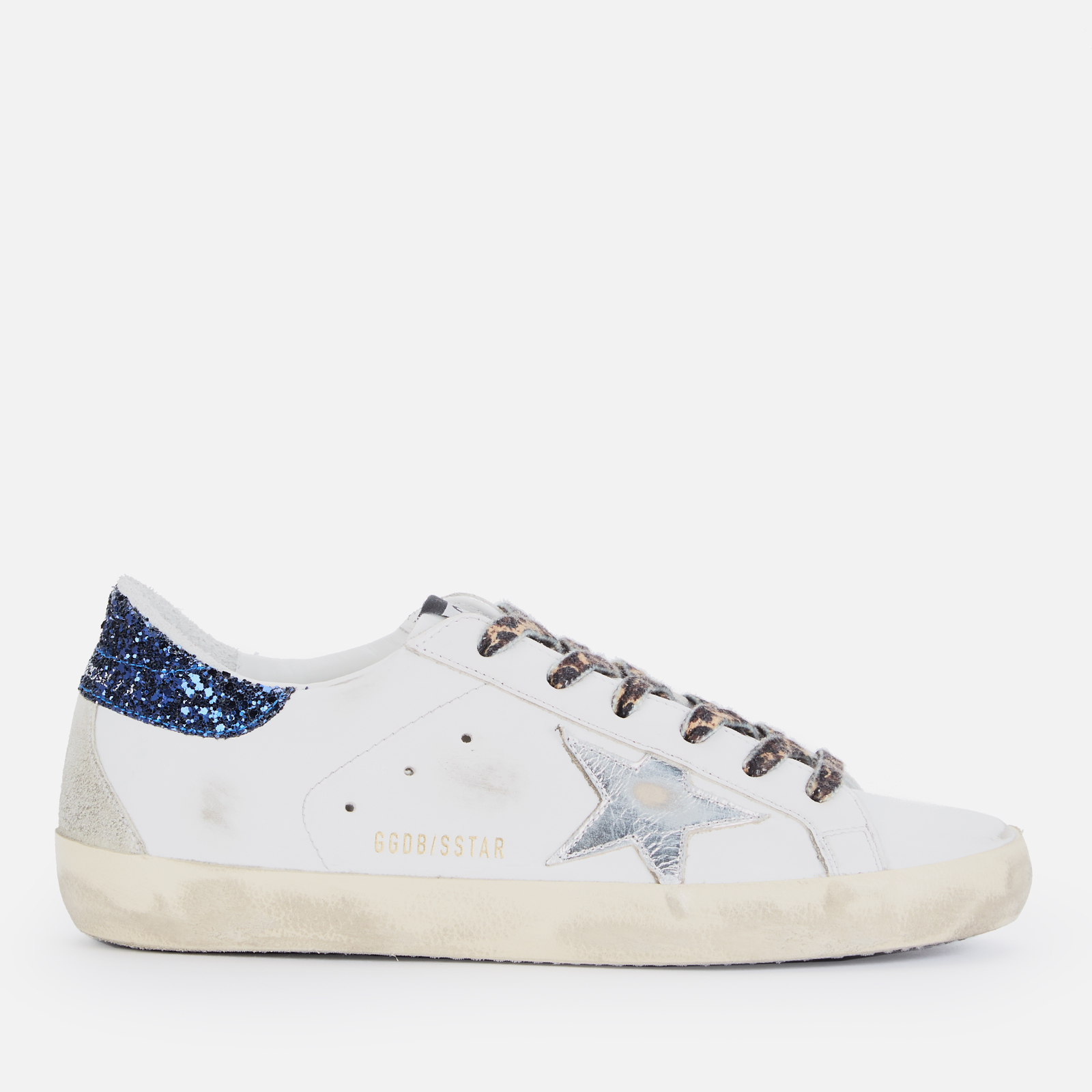 Golden Goose Women's Superstar Leather Trainers - White/Silver/Mazarine ...