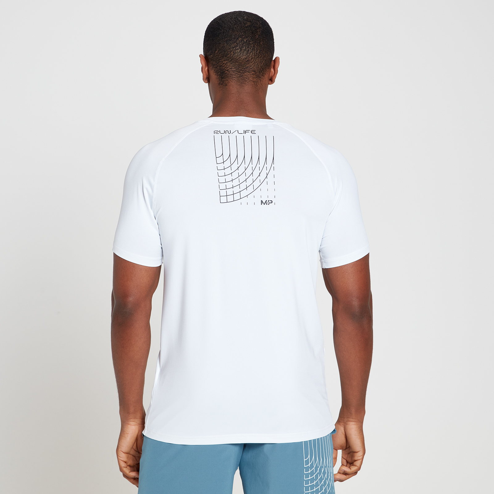 MP Men's Run Graphic Training Short Sleeve T-Shirt - White