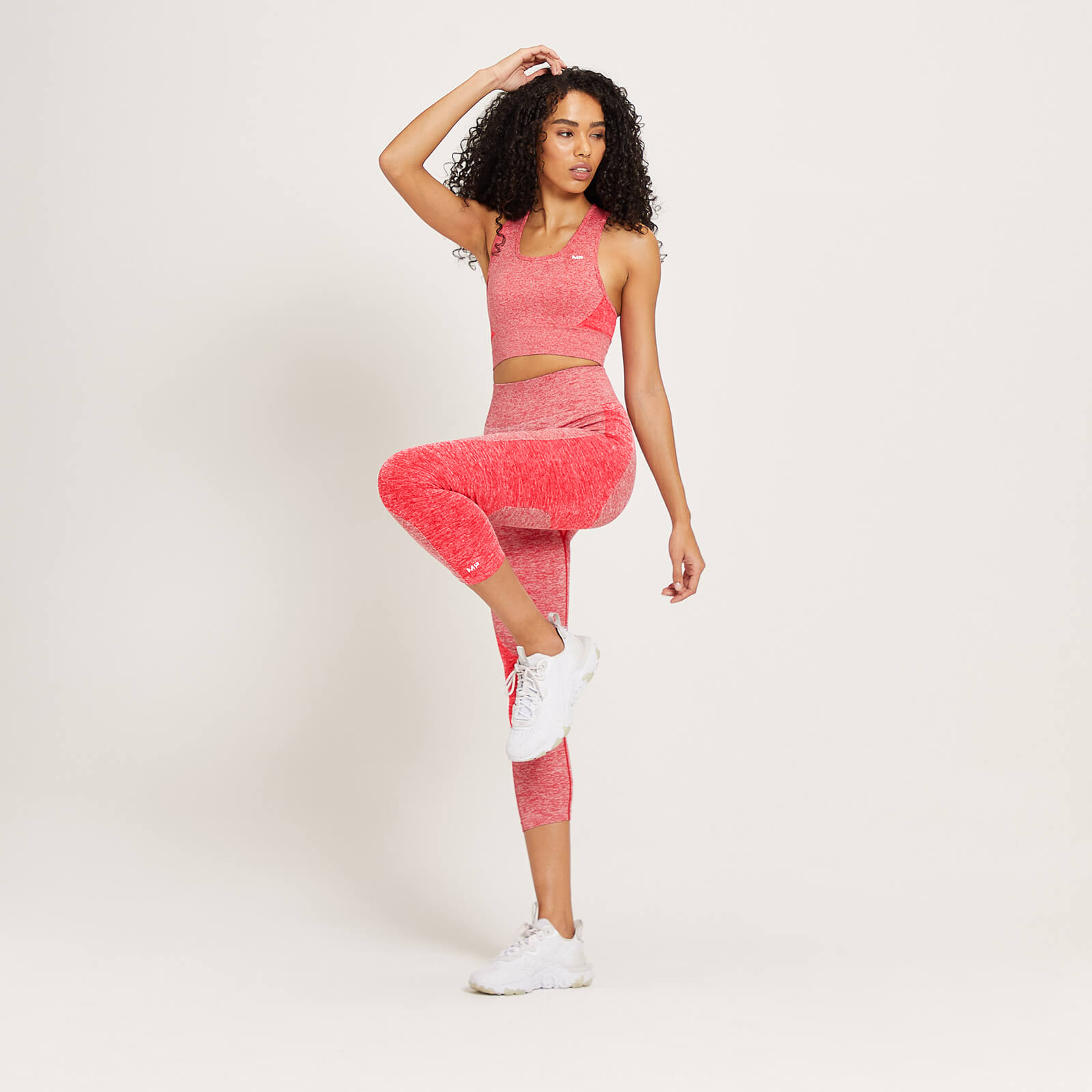 MP Women's Curve High Waisted 3/4 Leggings - Grey Marl