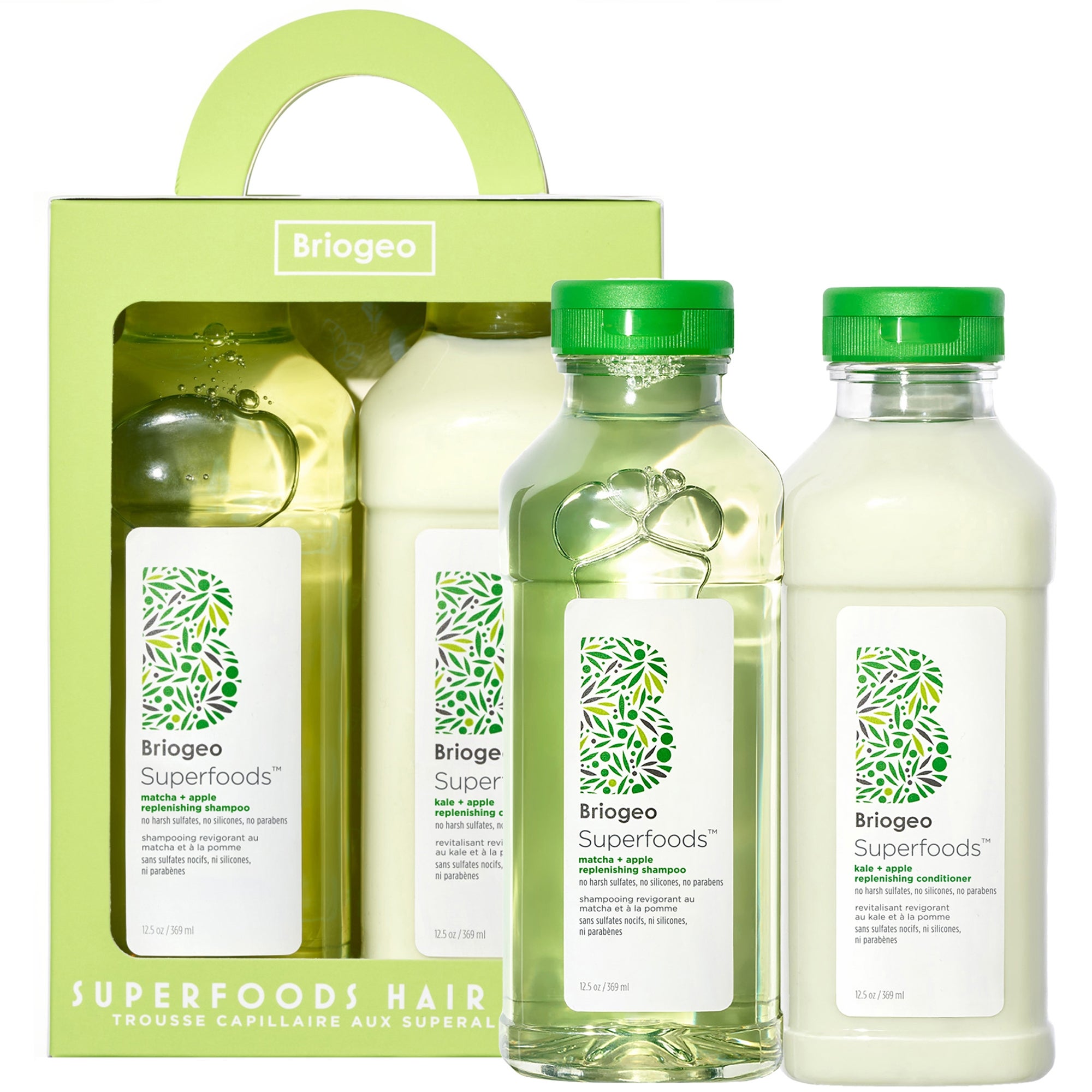 Briogeo Superfoods Apple Matcha and Kale Replenishing Shampoo and