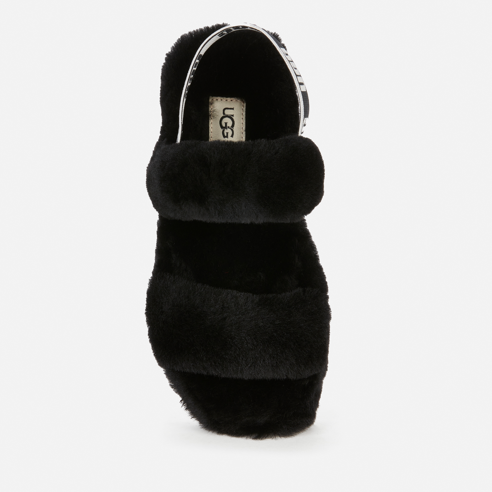 Ugg black fuzz yeah slippers hot sale