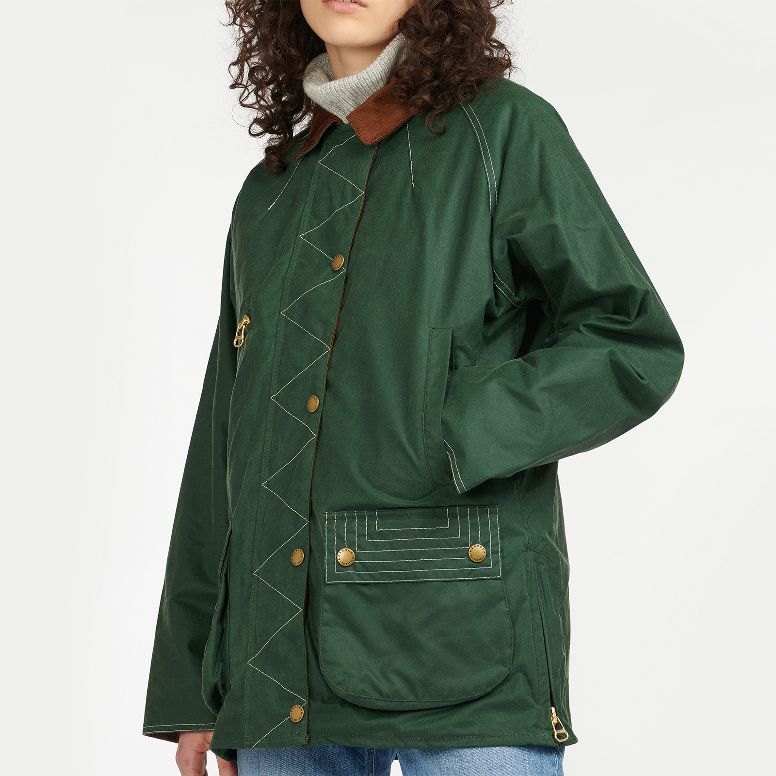 Barbour X ALEXACHUNG Women's Carmen Wax Jacket - Wild Green Barbour X ALEXACHUNG Women's Carmen Wax Jacket - Wild Green