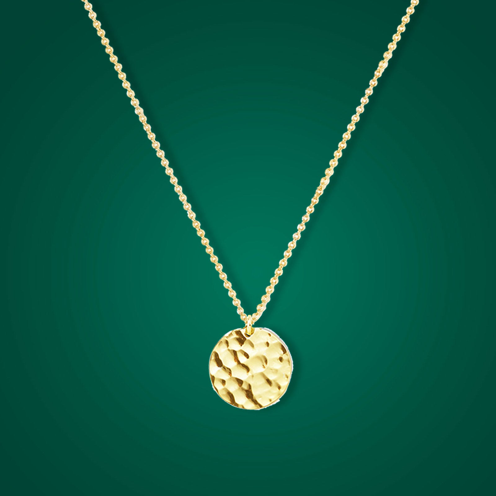NUXE Golden Hammered Medallion Necklace