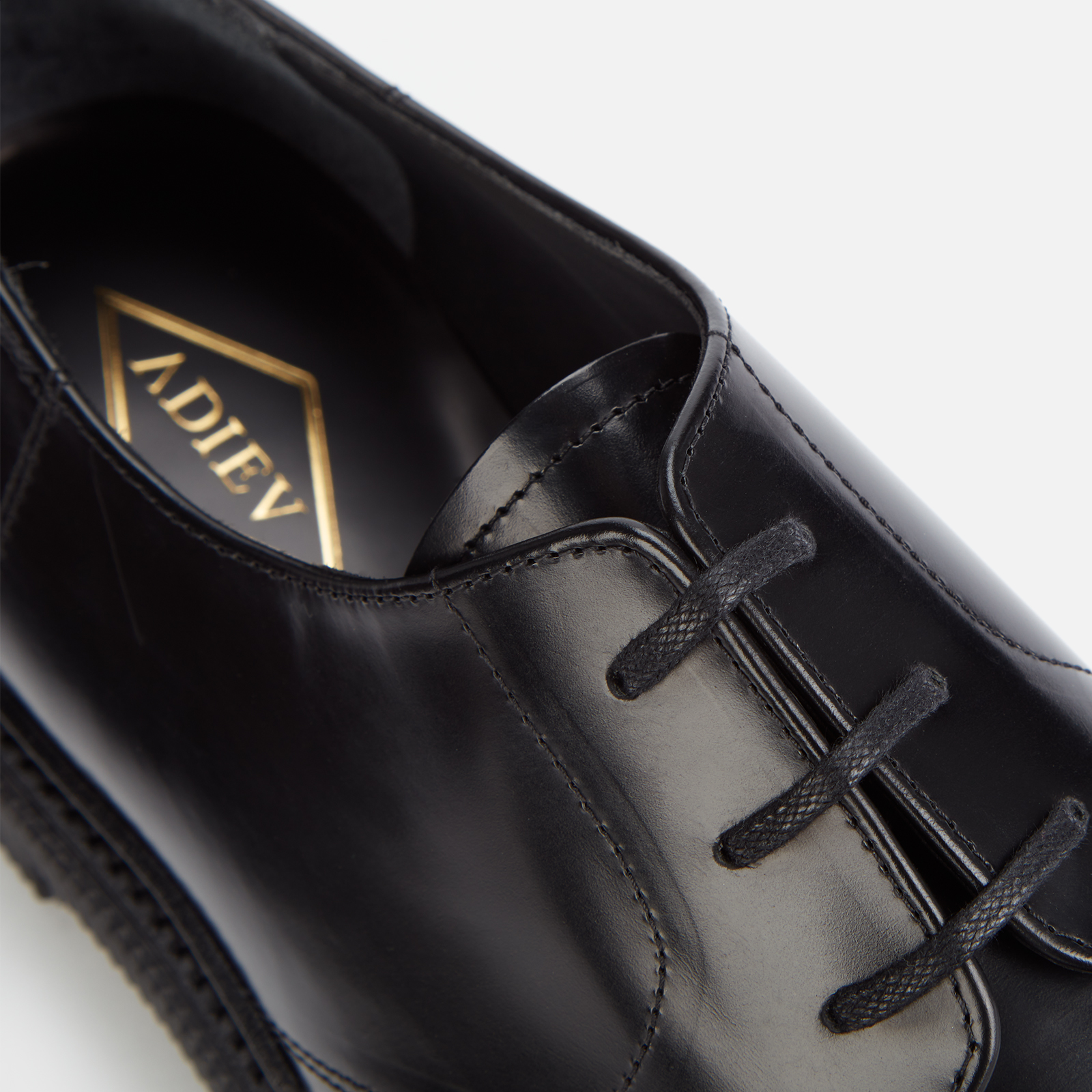 Adieu Men's Type 132 Leather Derby Shoes - Black - UK 7
