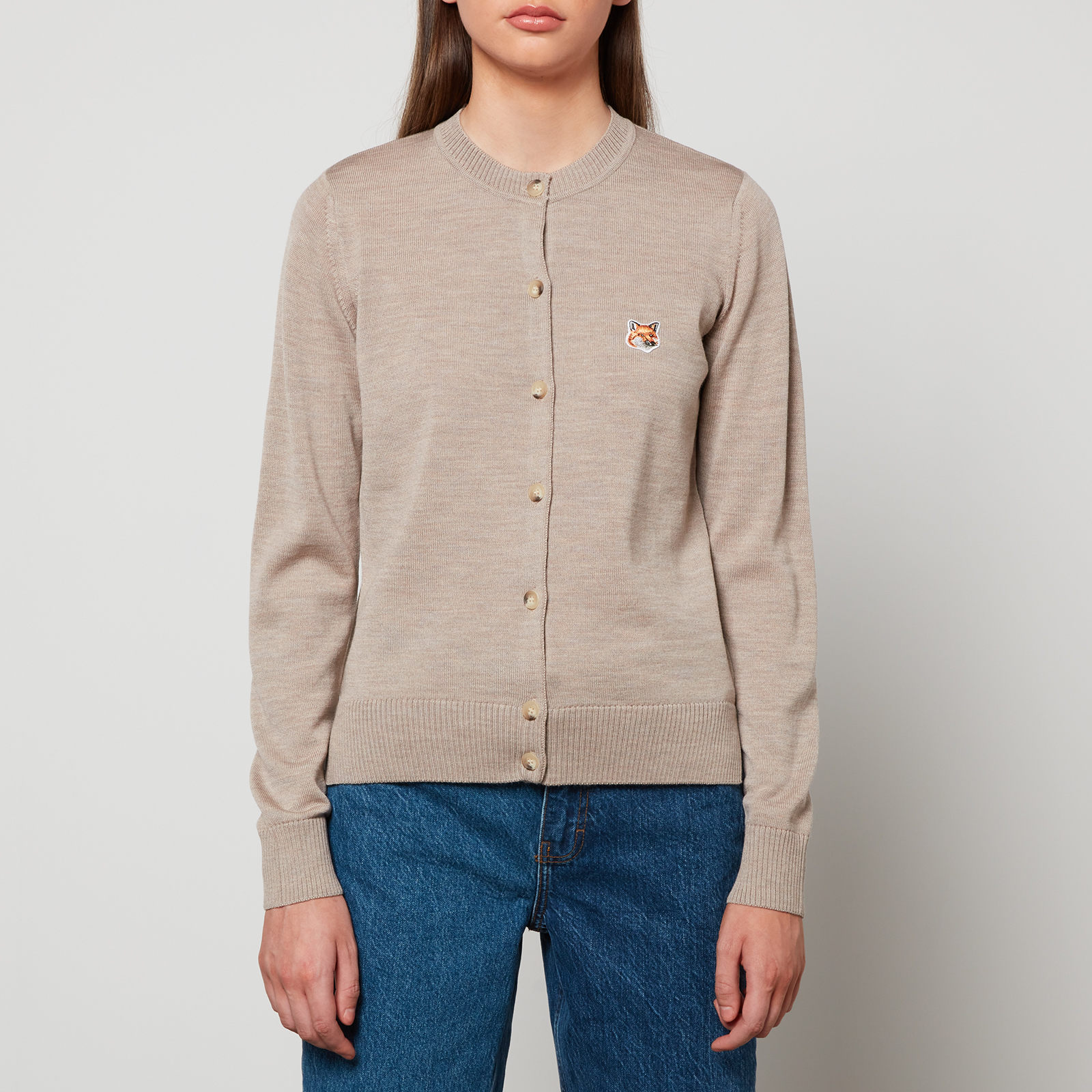 Maison Kitsuné Women's Fox Head Patch Adjusted R-Neck