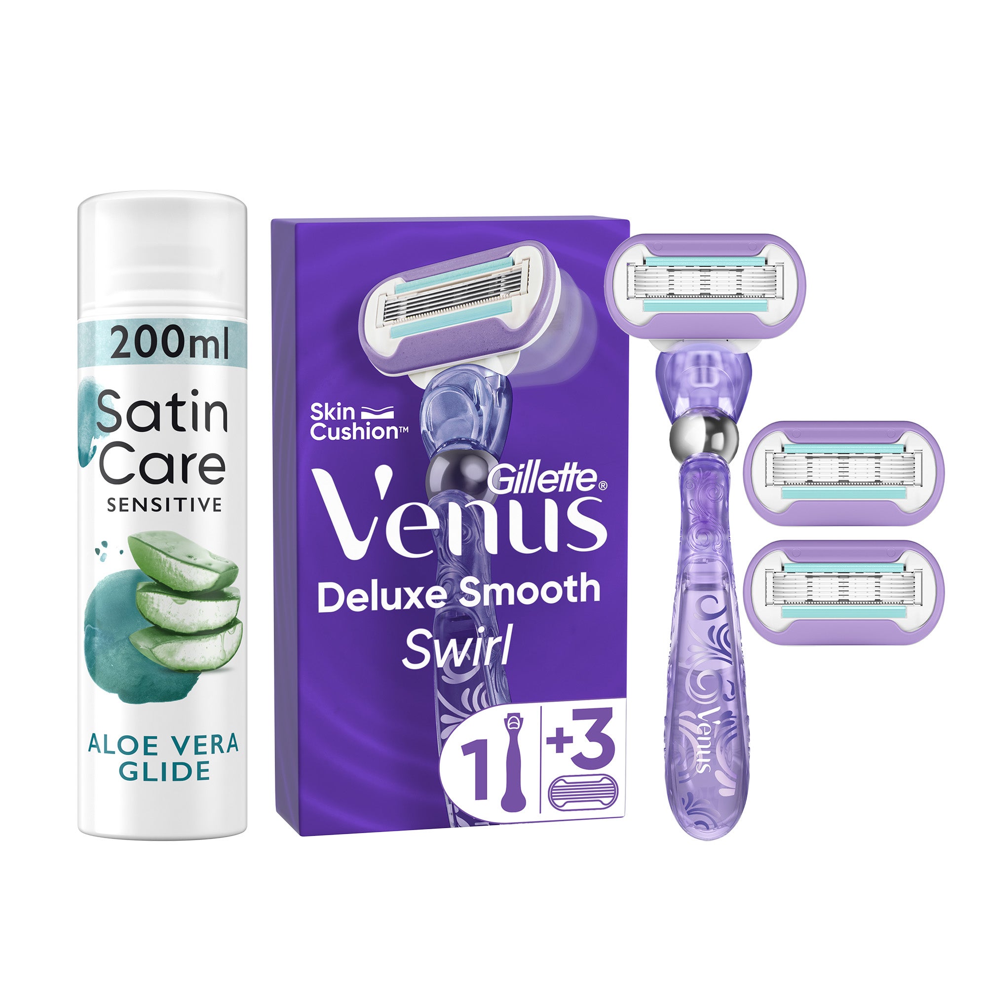 Venus Smile リンジンジェル RAJAS Venus Deluxe Smooth Swirl Handle With Aloe Vera Glide Shave Prep