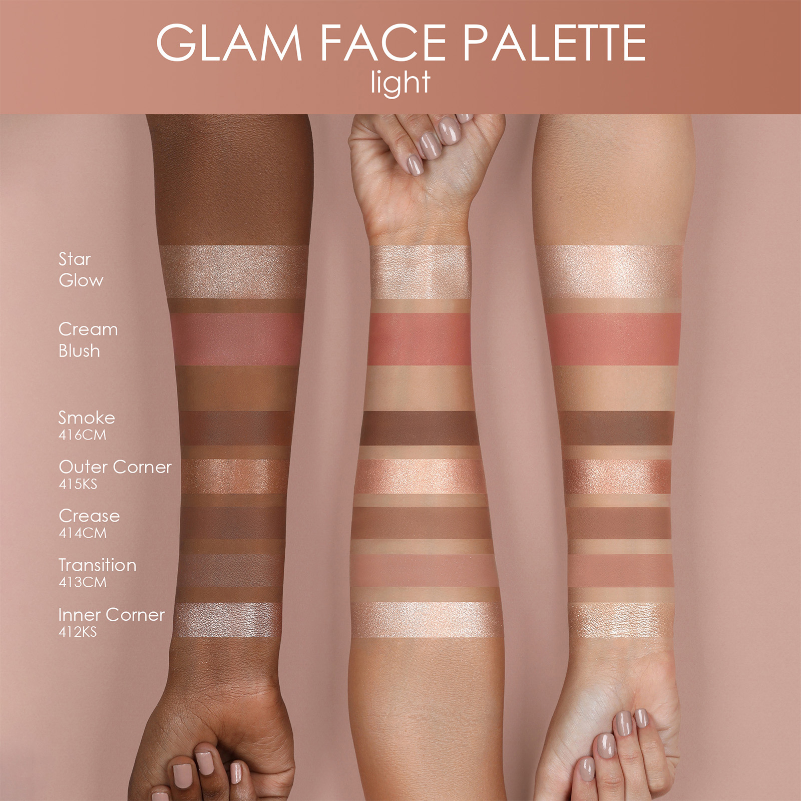 アイシャドウ NATASHA DENONA Glam Face Palette - Light NATASHA DENONA Glam Face Palette Paleta do makijażu Light
