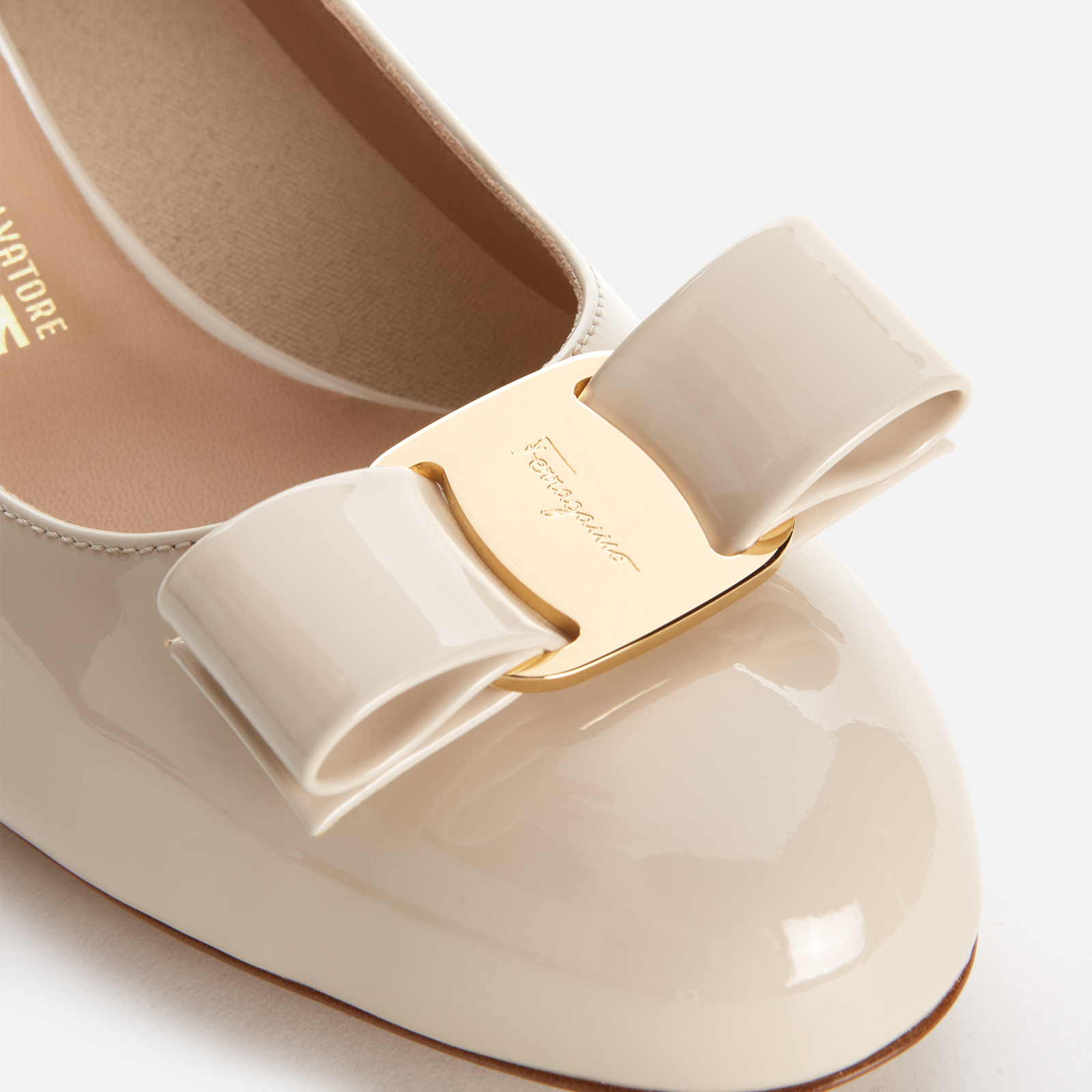 Salvatore Ferragamo Women's Vara 1 Heeled Shoes - White - UK