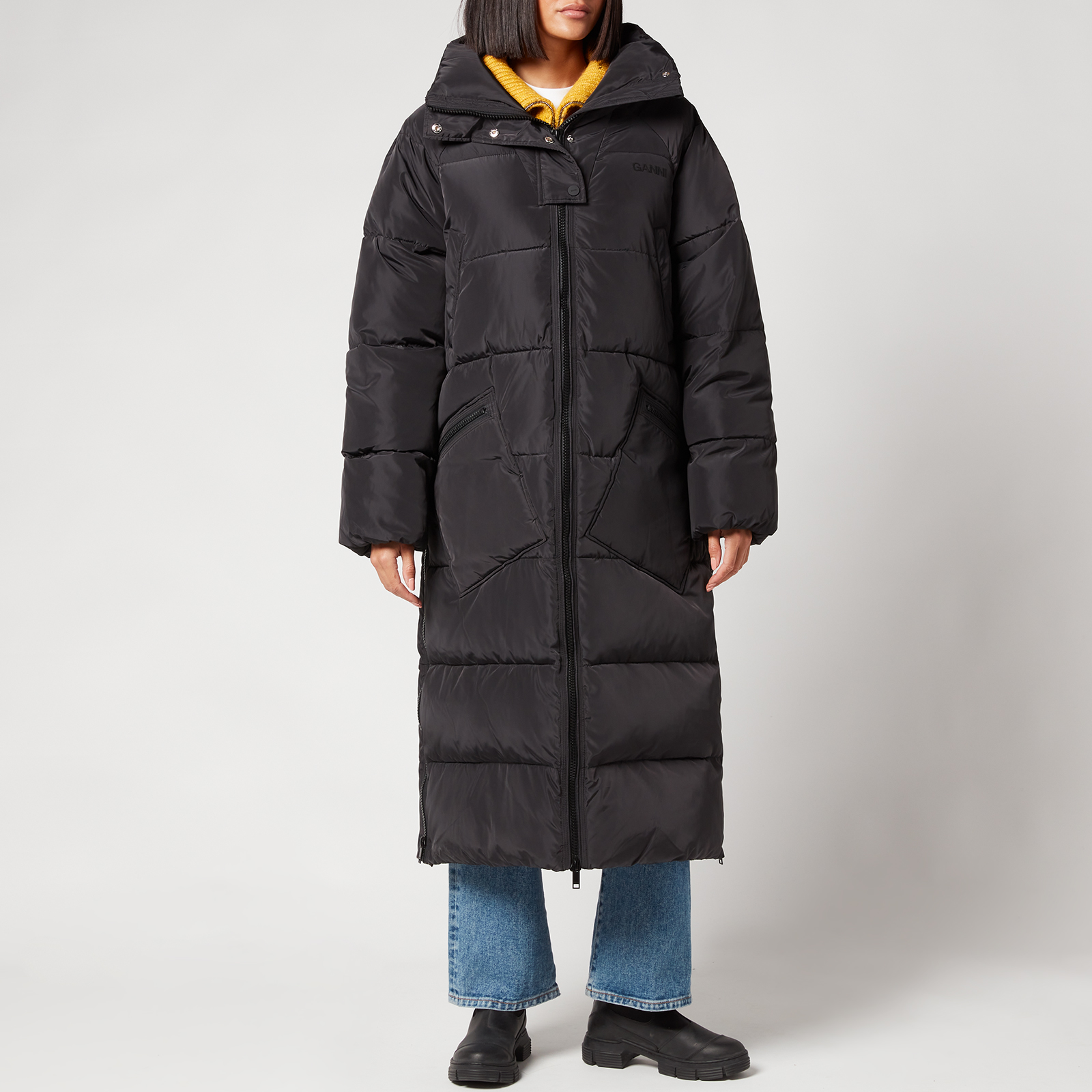 Ganni Women's Tech Puffer Coat - Black - XXS/XS | Coggles