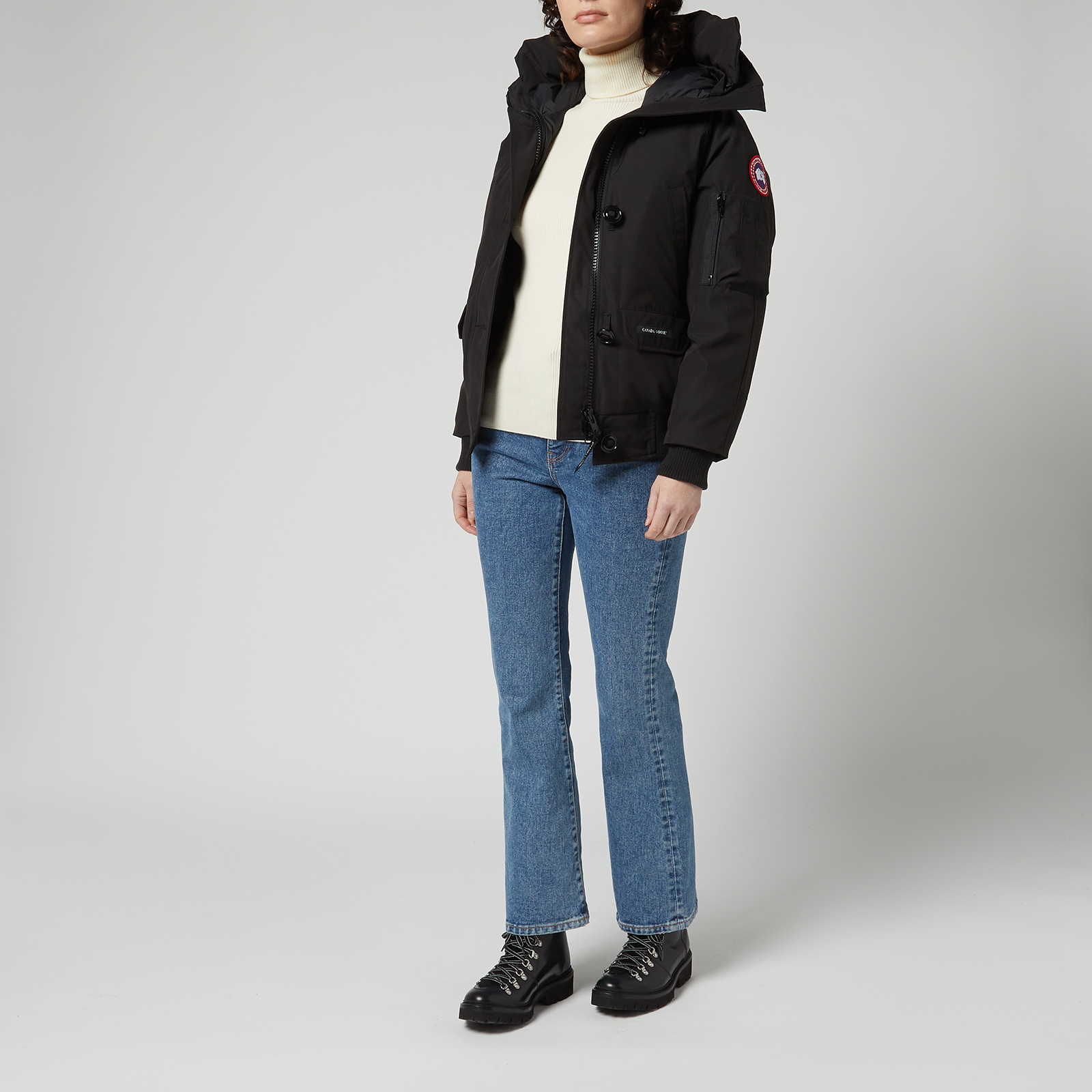Womens black canada goose bomber hotsell