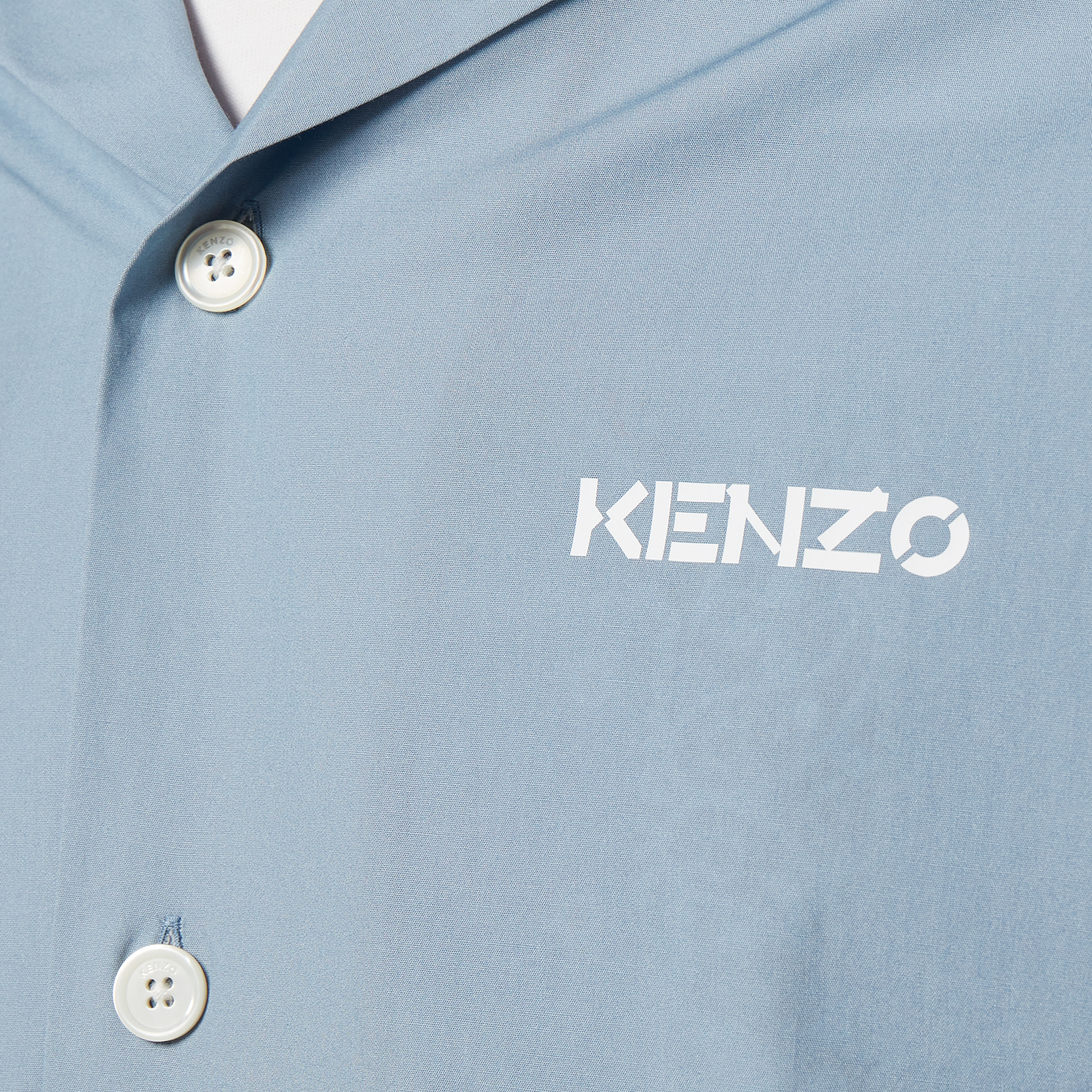 KENZO Men's Casual Flame Short Sleeves Shirt - Blue - S